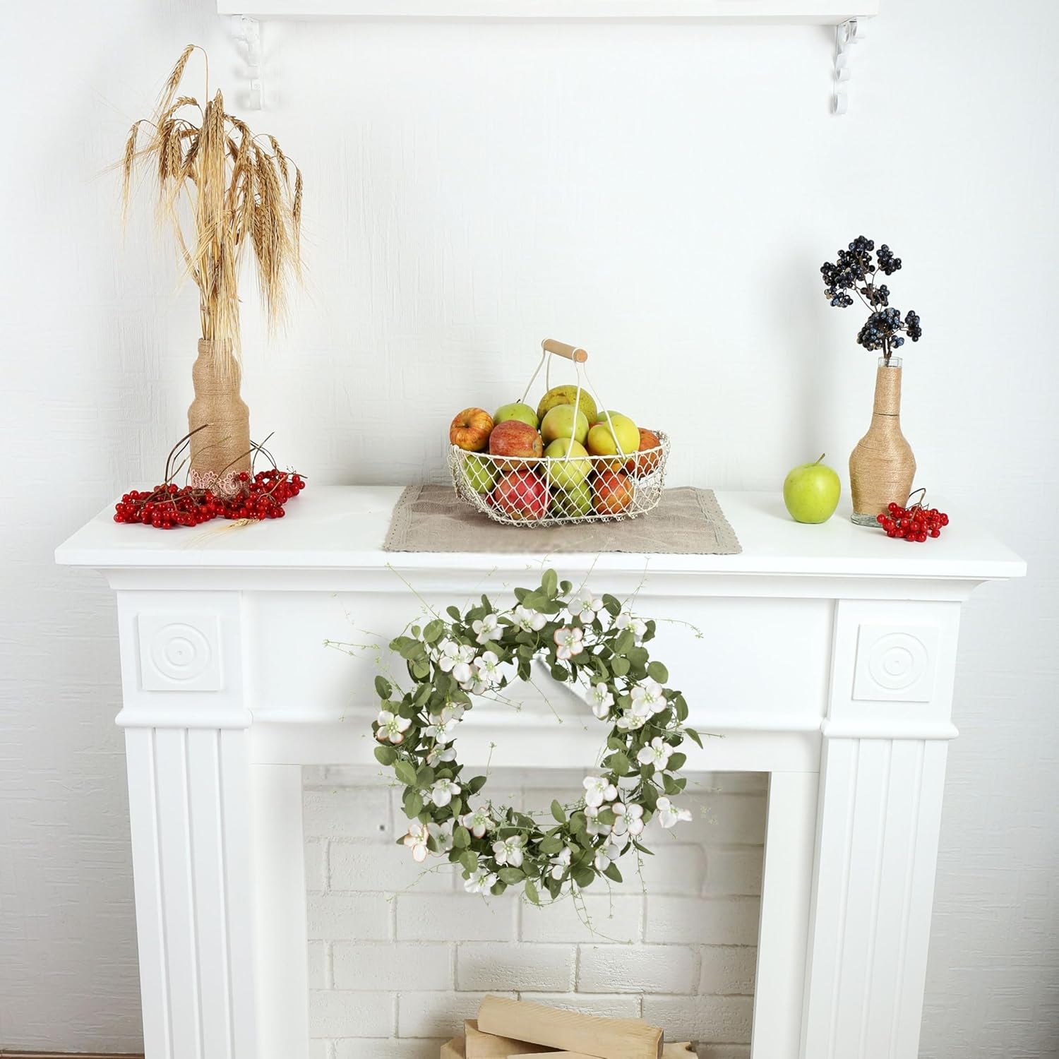 Sullivans 24 Inch White Flower Dogwood Wreath