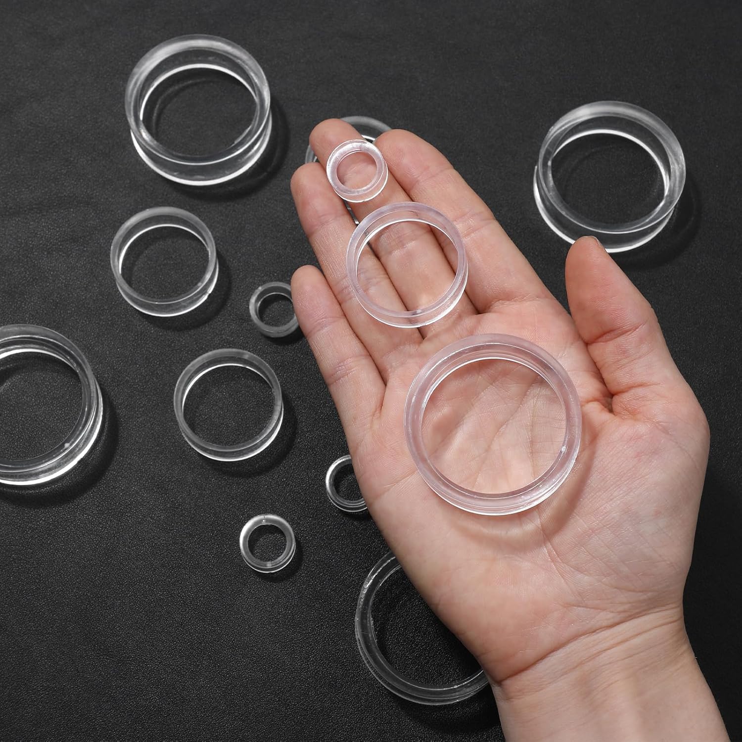 15 Pcs Clear Acrylic Baseball Ring Stand Holder Display Pedestals