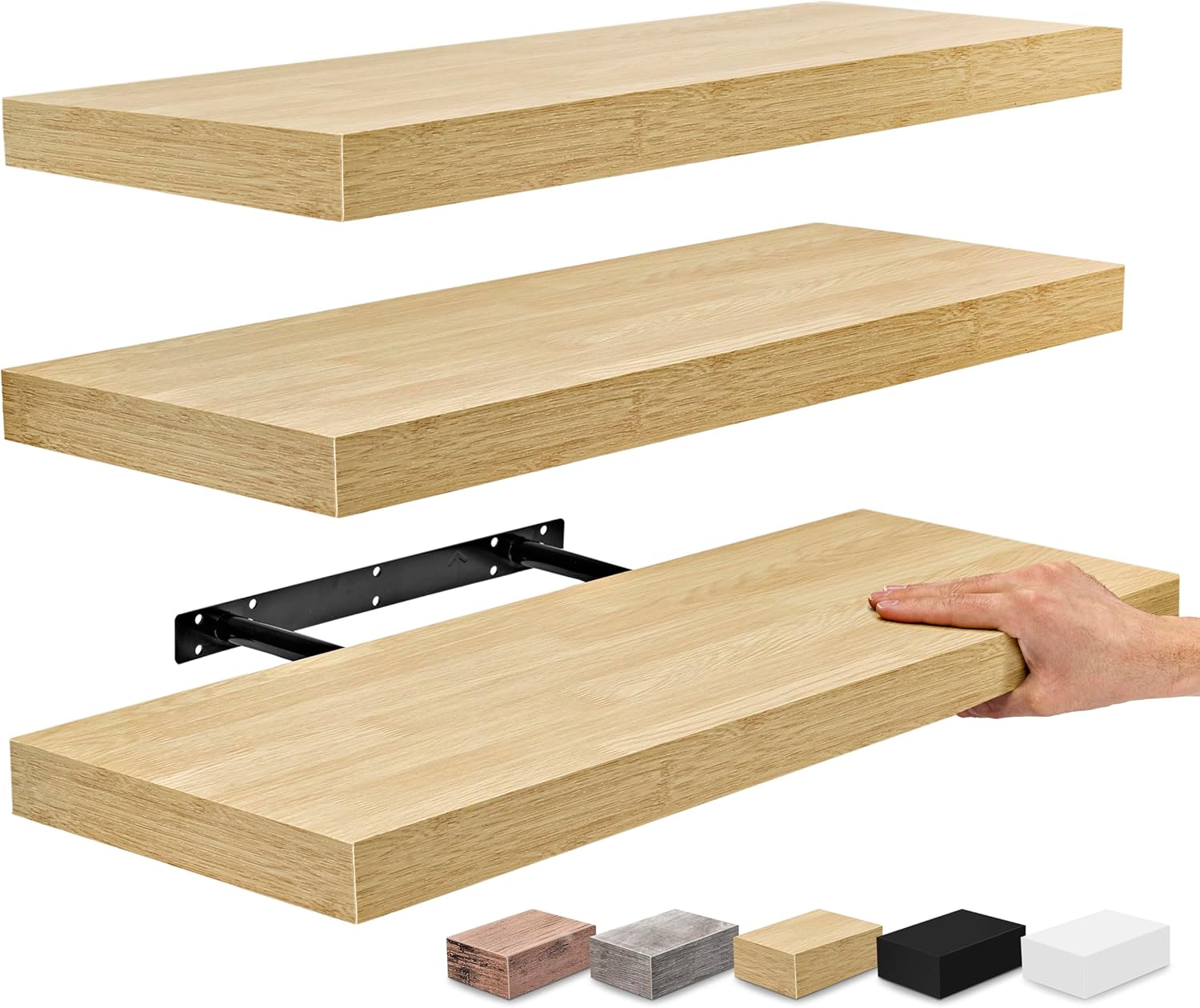 Sorbus 24 Inch Floating Wall Shelves 3 Pack