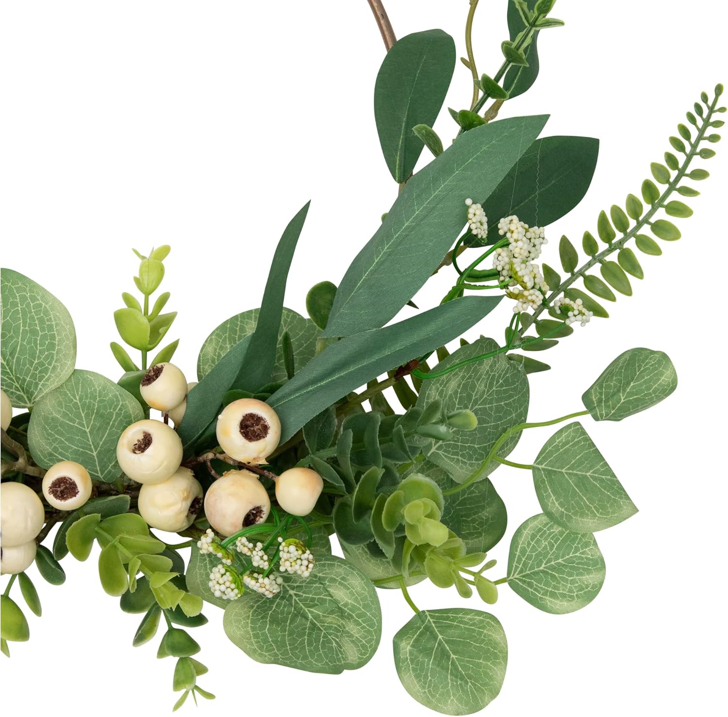 Eucalyptus Leaf and Fern Golden Ring Wreath