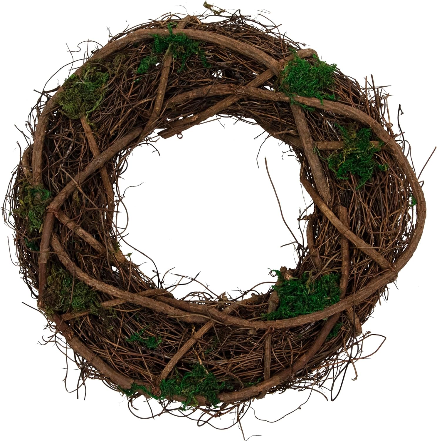 Northlight Moss and Twig Artificial Wreath 13 Inch Green Brown