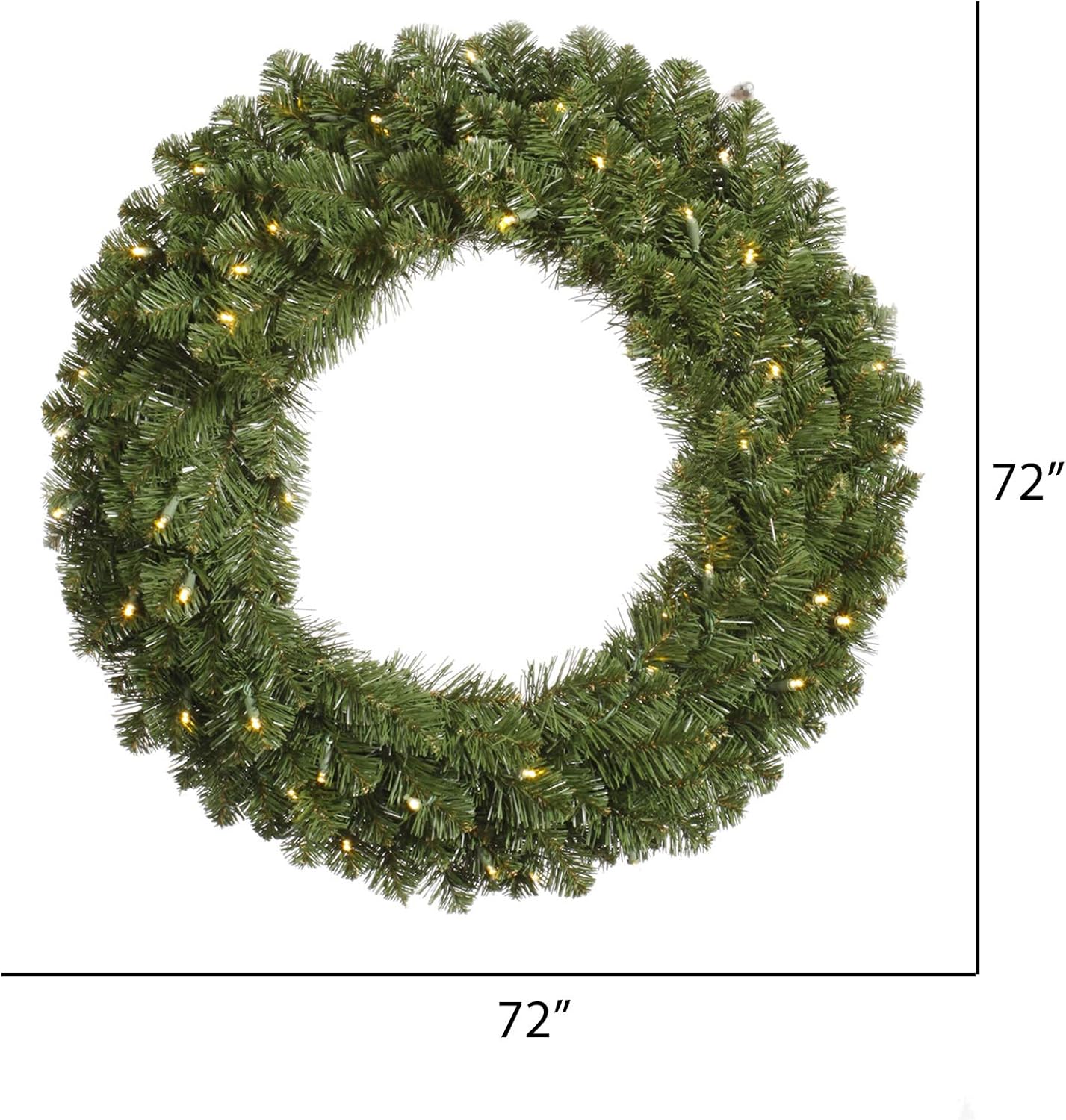 Vickerman 72 Inch Grand Teton Artificial Wreath with Warm White LED Lights