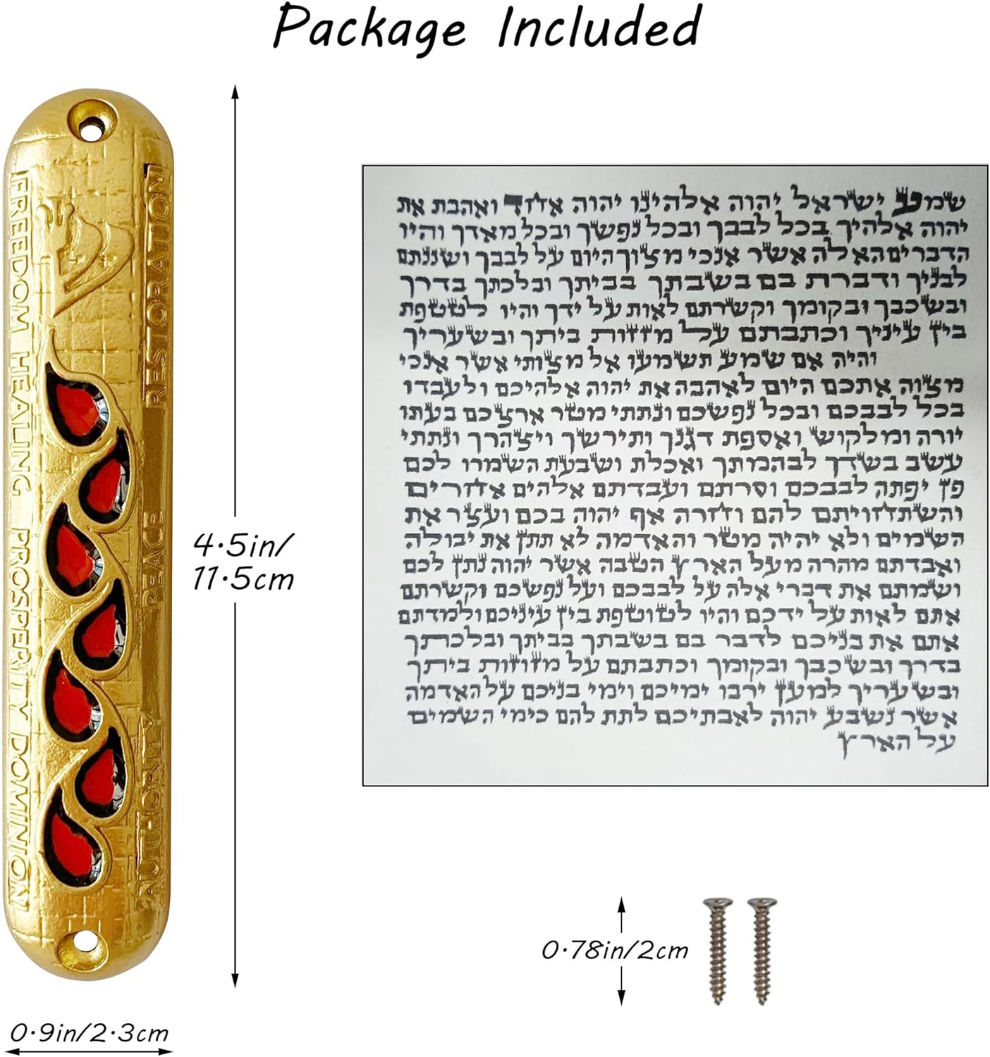 Hand-Painted Mezuzah with Scroll for Jewish Homes