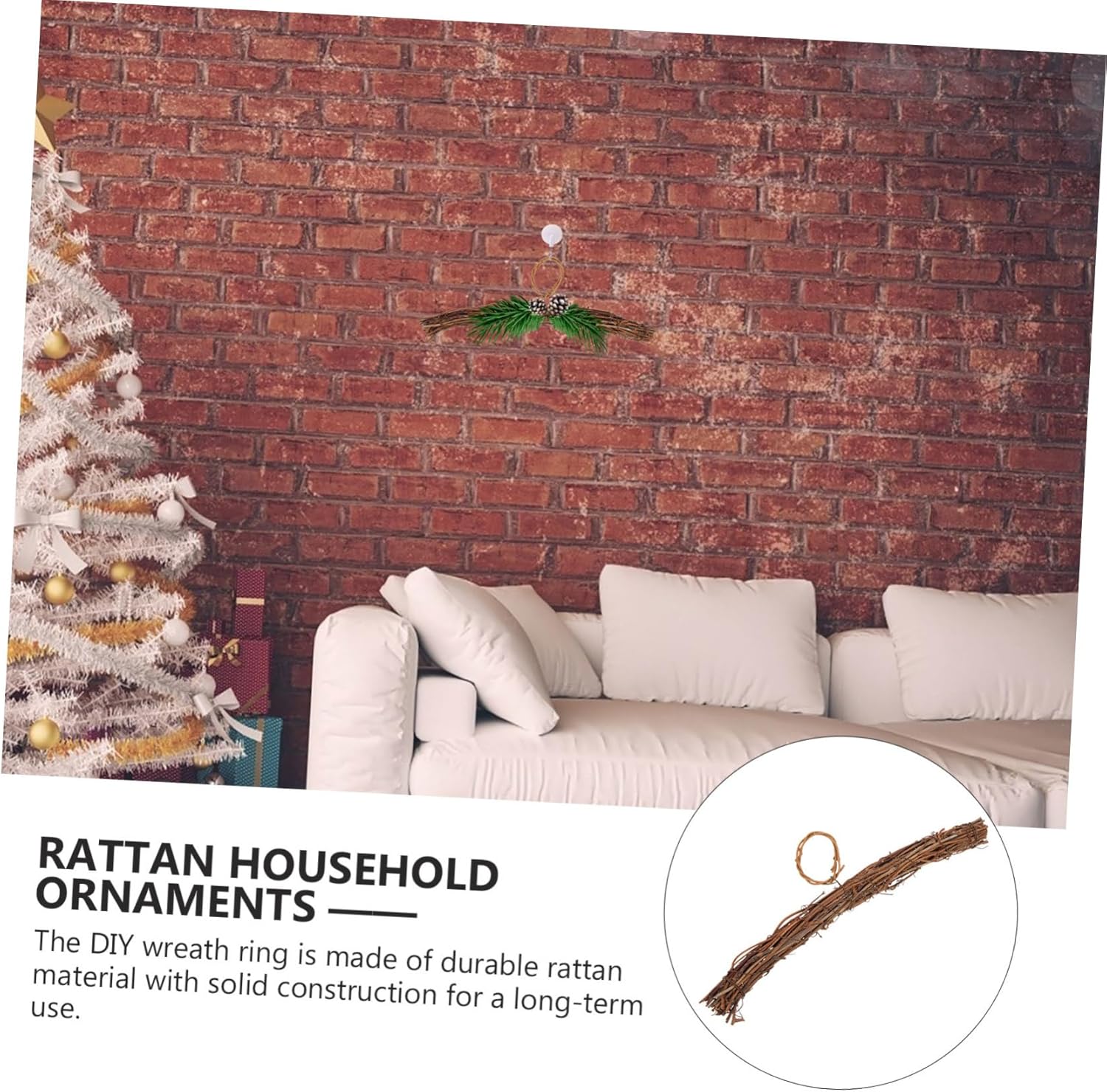 DIY Rattan Wreath Hanger with Wire Frame