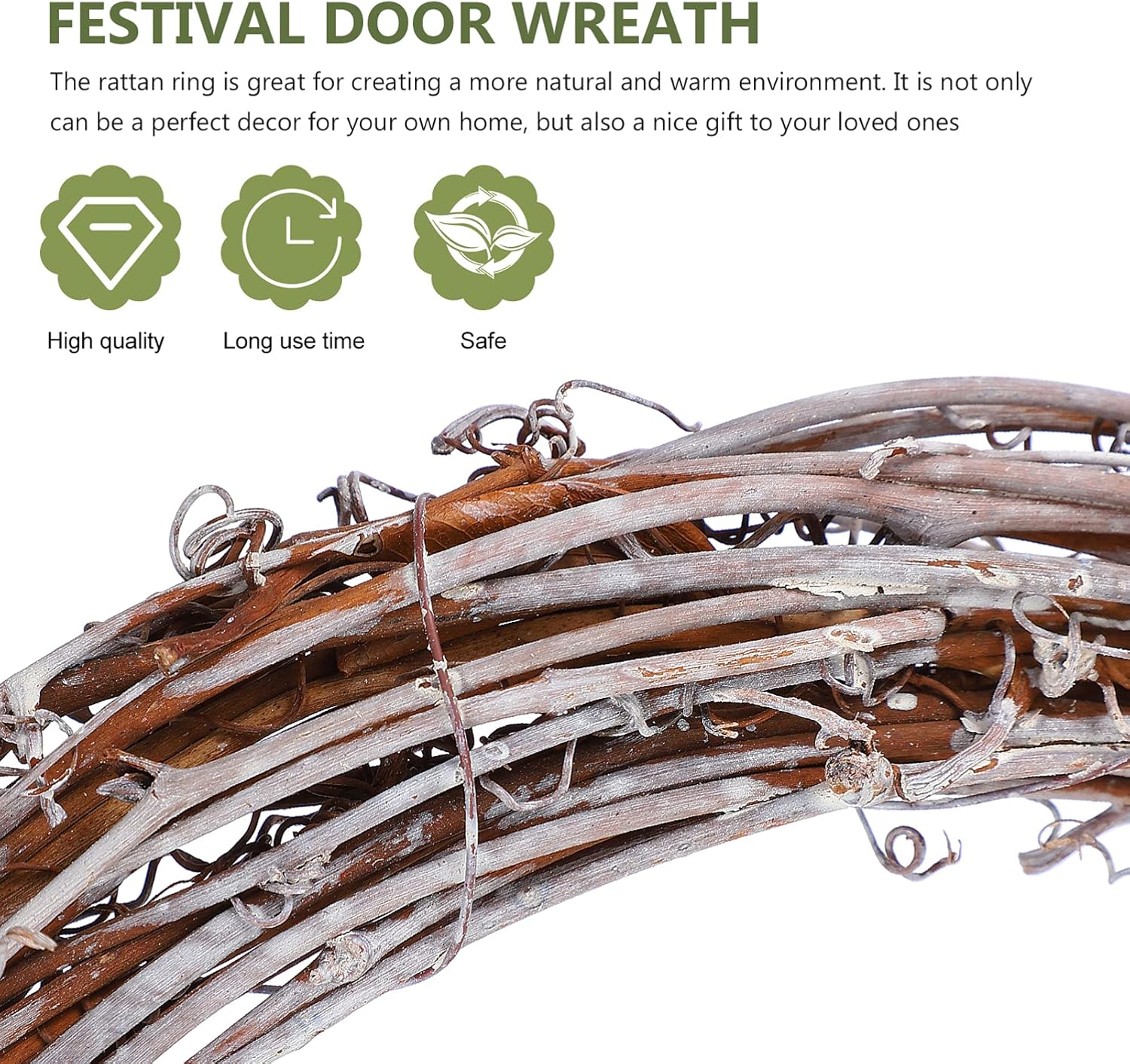 Circle Rattan Wreath DIY Supplies for Home Decor