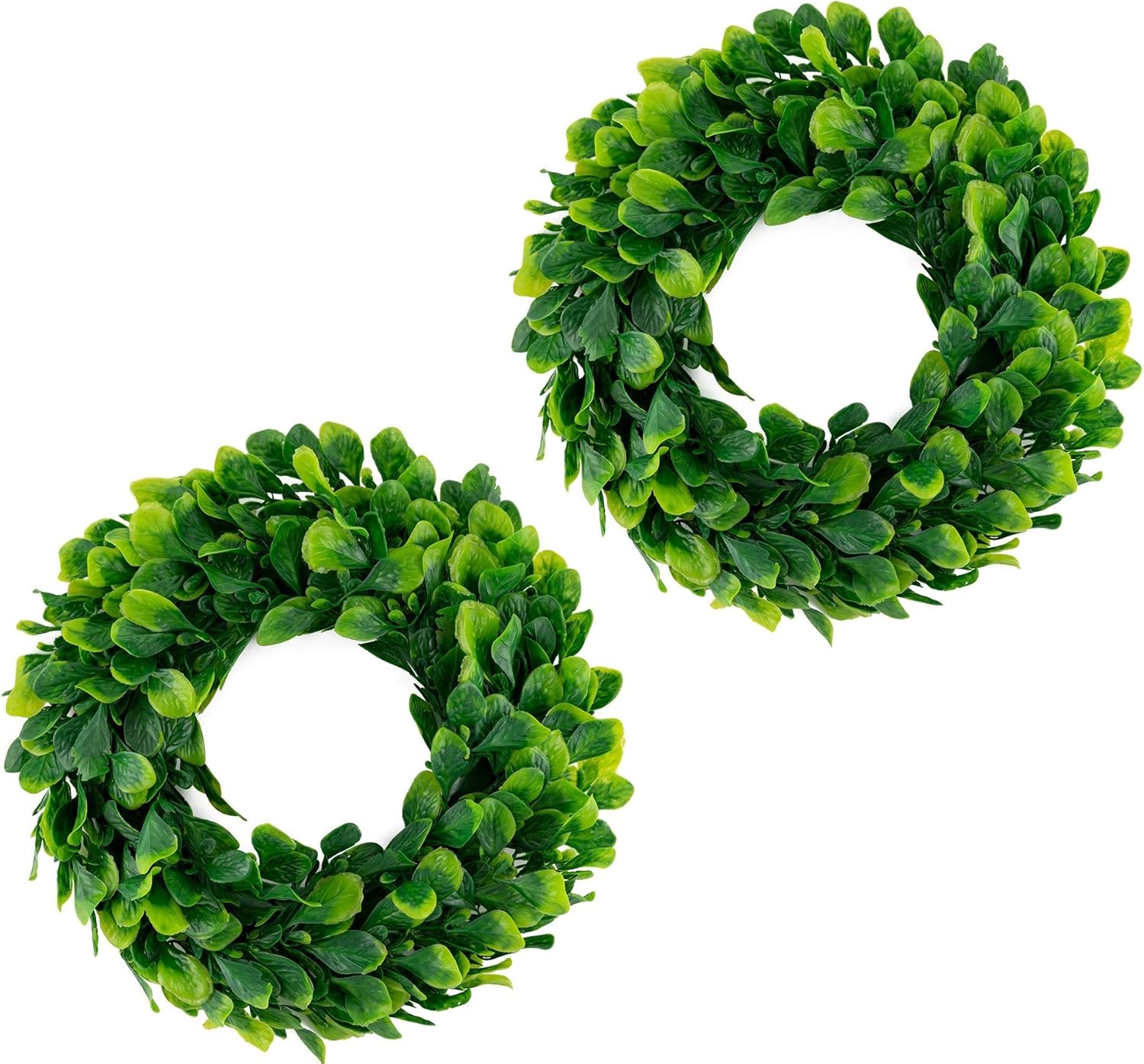 2Pack Small Boxwood Wreath 10 Inch Faux Greenery Decor