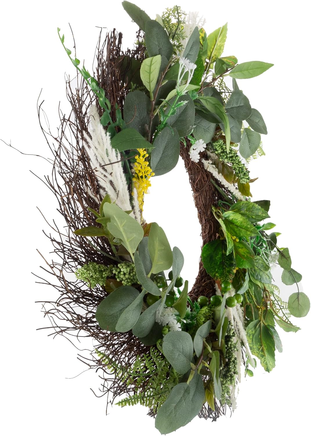 Sweet Anne Eucalyptus Wreath - 22 Inch Artificial Decor