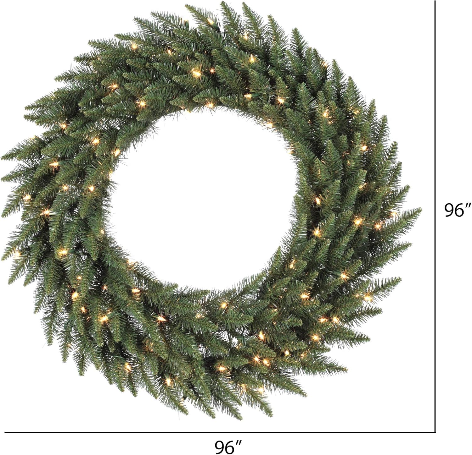 Vickerman 96 Camdon Fir Artificial Christmas Wreath with Warm White LED Lights