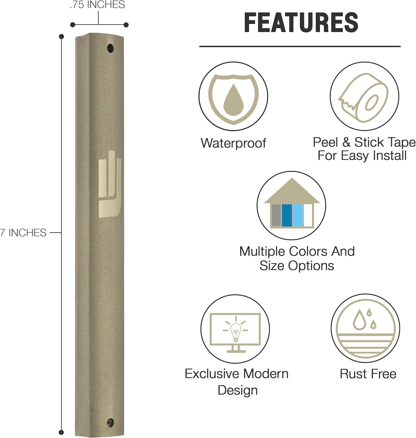 AS Mezuzah Case with Modern Shin Design