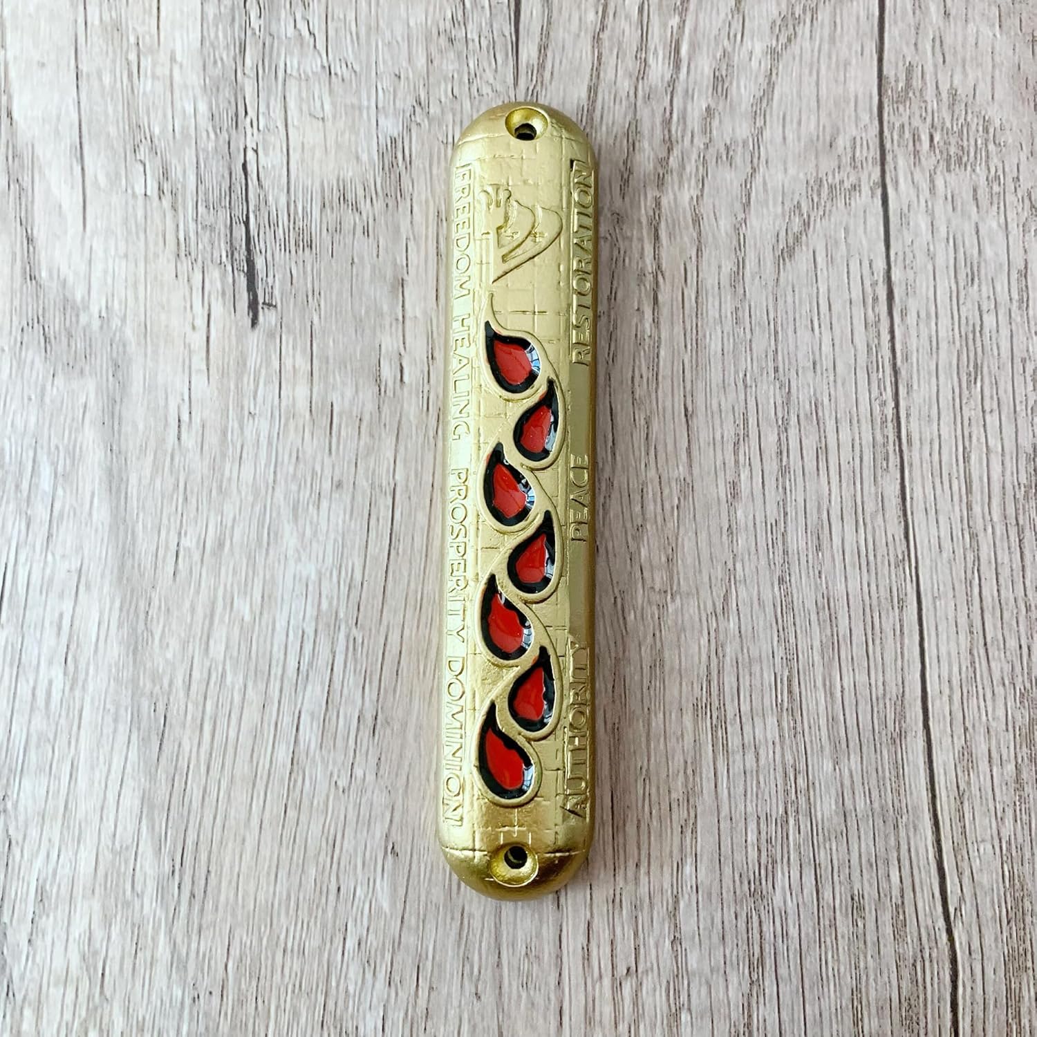 Hand-Painted Mezuzah with Scroll for Jewish Homes