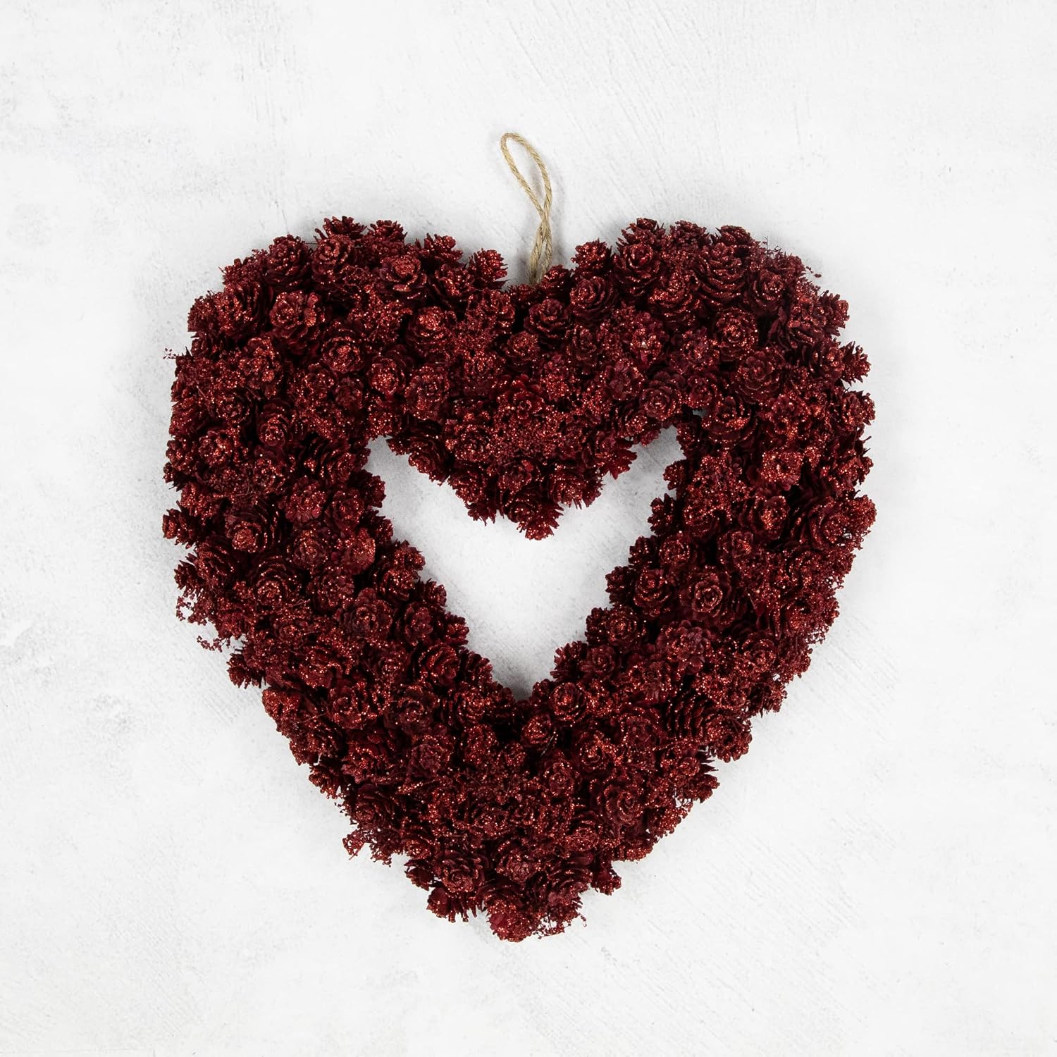 Northlight Red Wooden Heart Shaped Wreath - 14 Inch