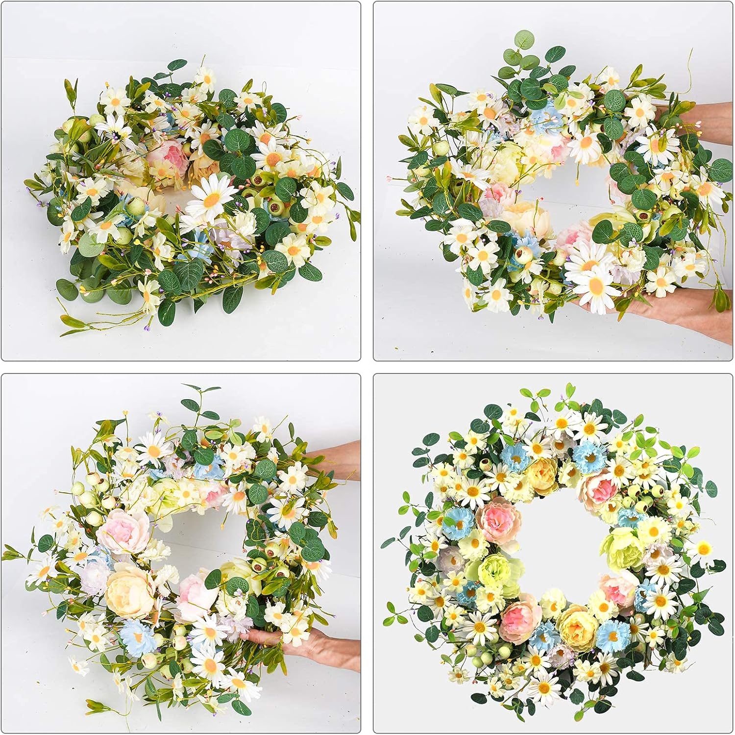 24 Inch Artificial Flower Wreath for Home Decor