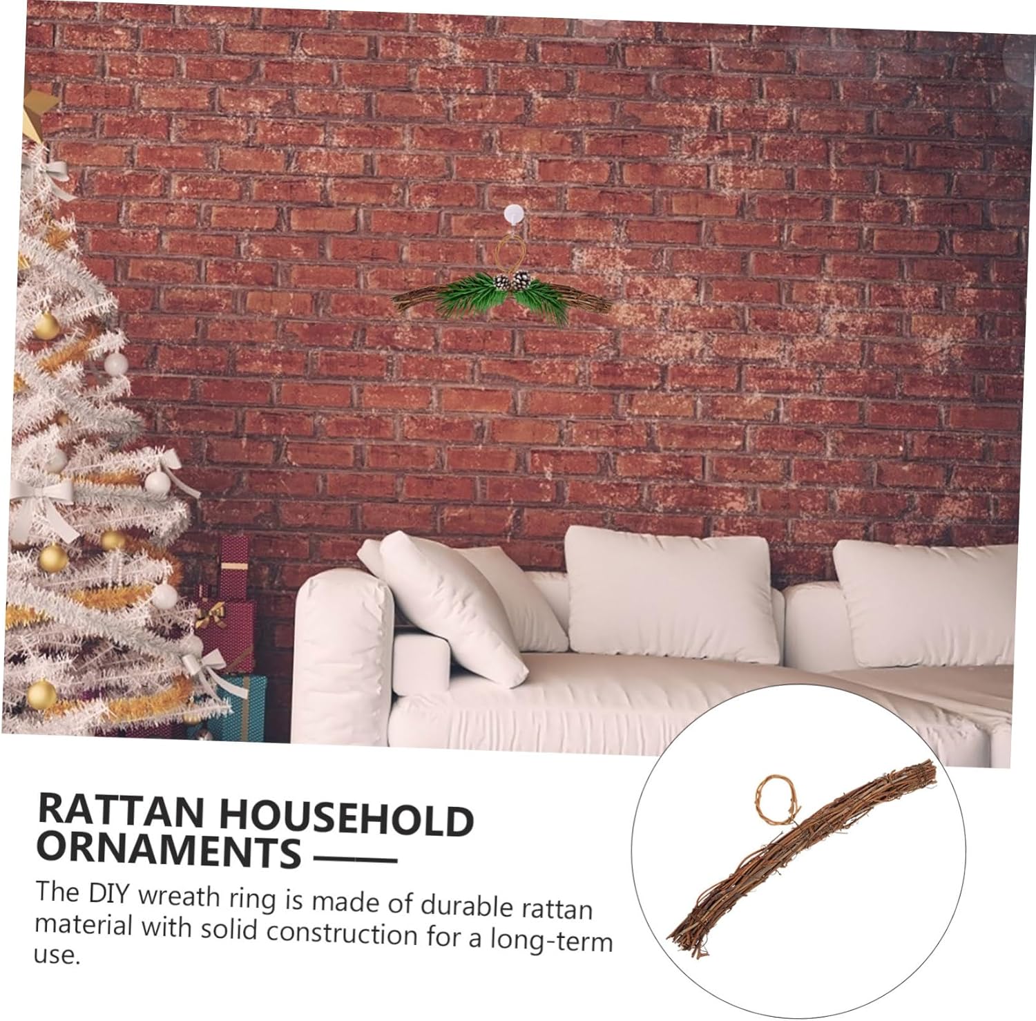 Happyyami DIY Rattan Wreath Frame for Home Decor