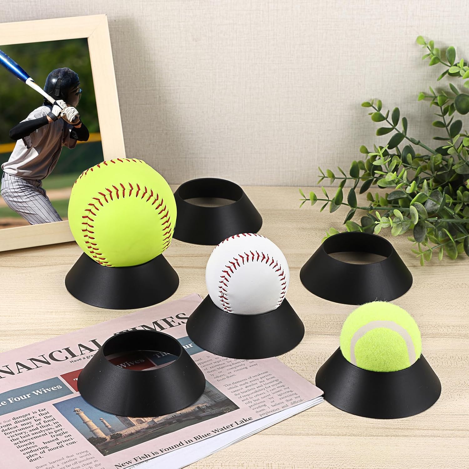 Hipiwe 6 Pack Ball Display Stand for Sports Balls