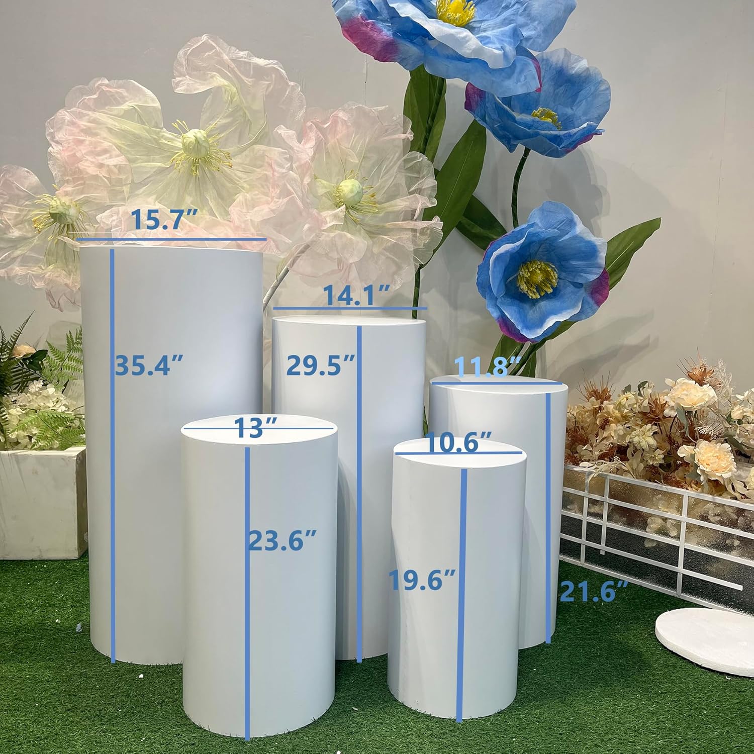 5Pcs Round Cylinder Pedestal Stands for Party Displays