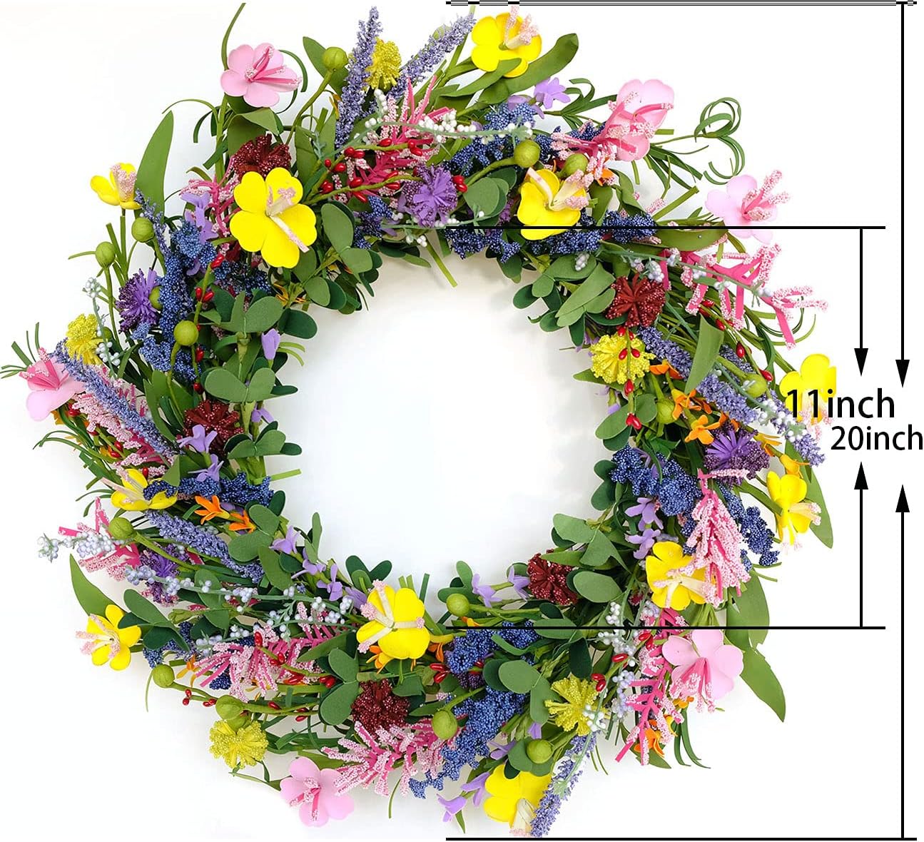 Bibelot 20 Inch Daisy Lavender Wreath Spring Summer Decor
