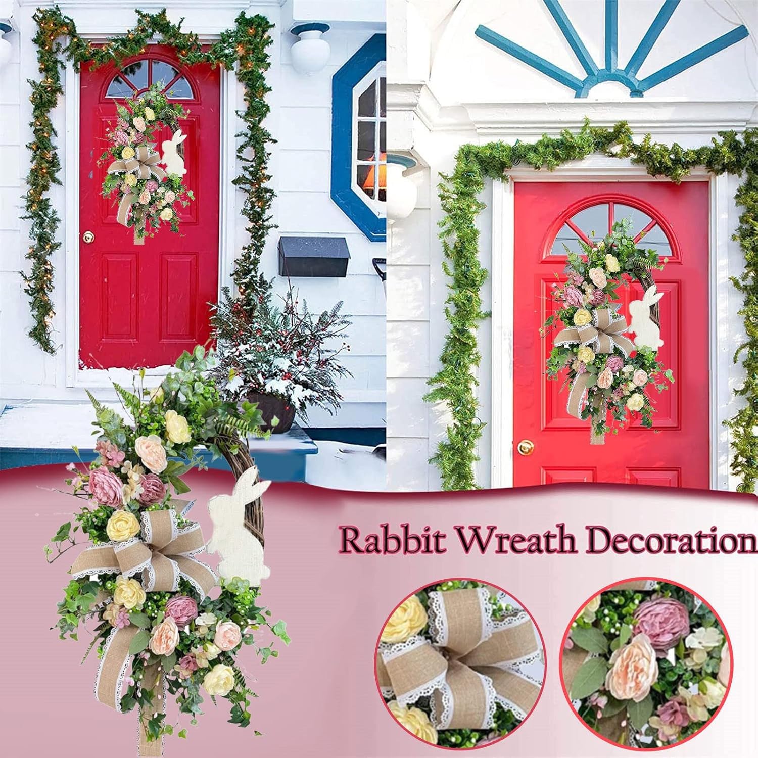 Valentines Outdoor Wreath Spring Easter Door Decor
