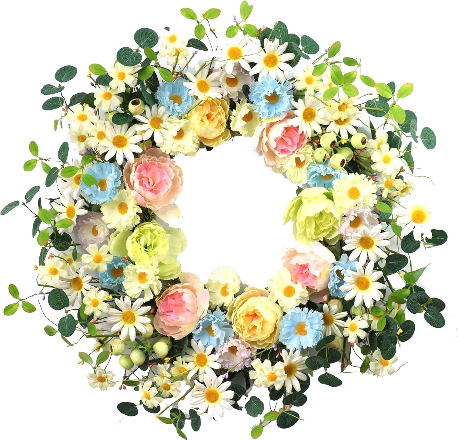 24 Inch Artificial Flower Wreath for Home Decor