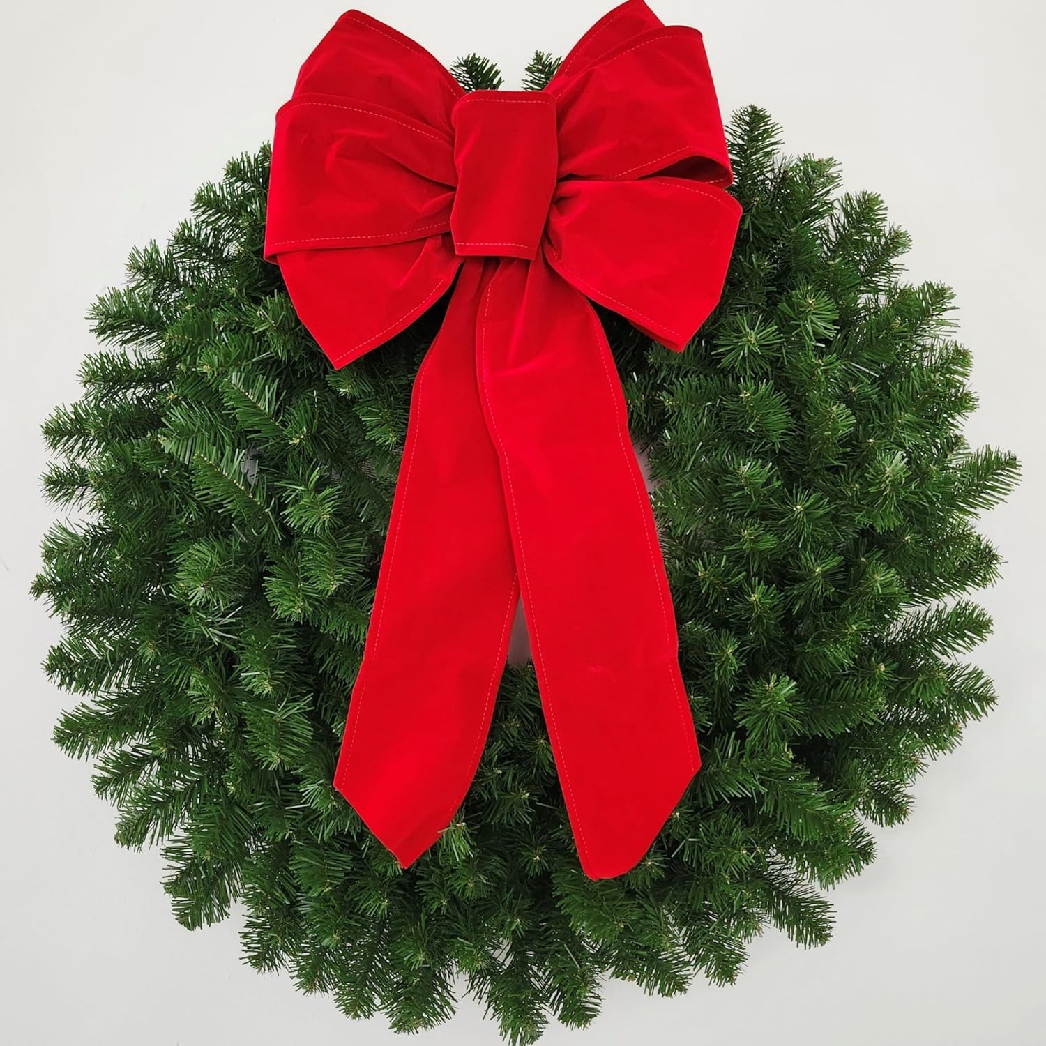 3 Foot Christmas Wreath with Large Red Bow