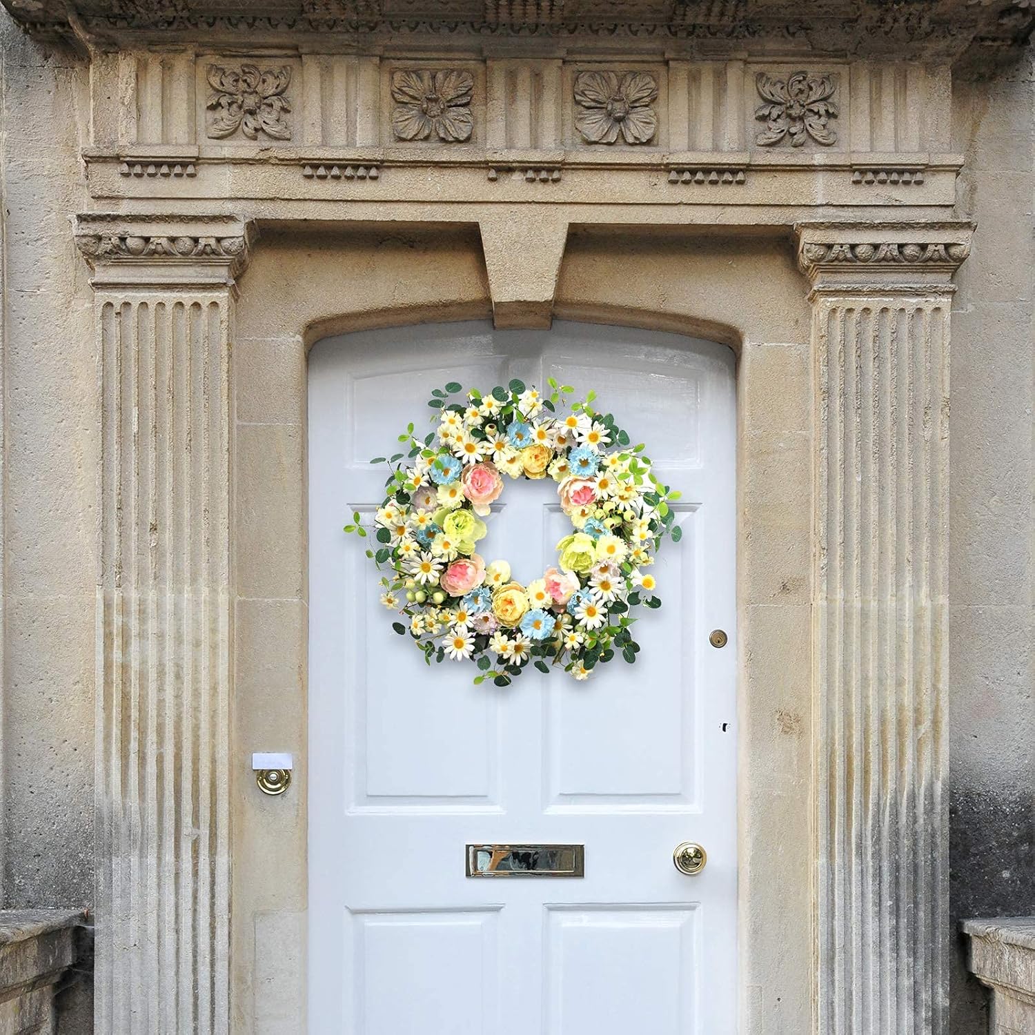 24 Inch Artificial Flower Wreath for Home Decor