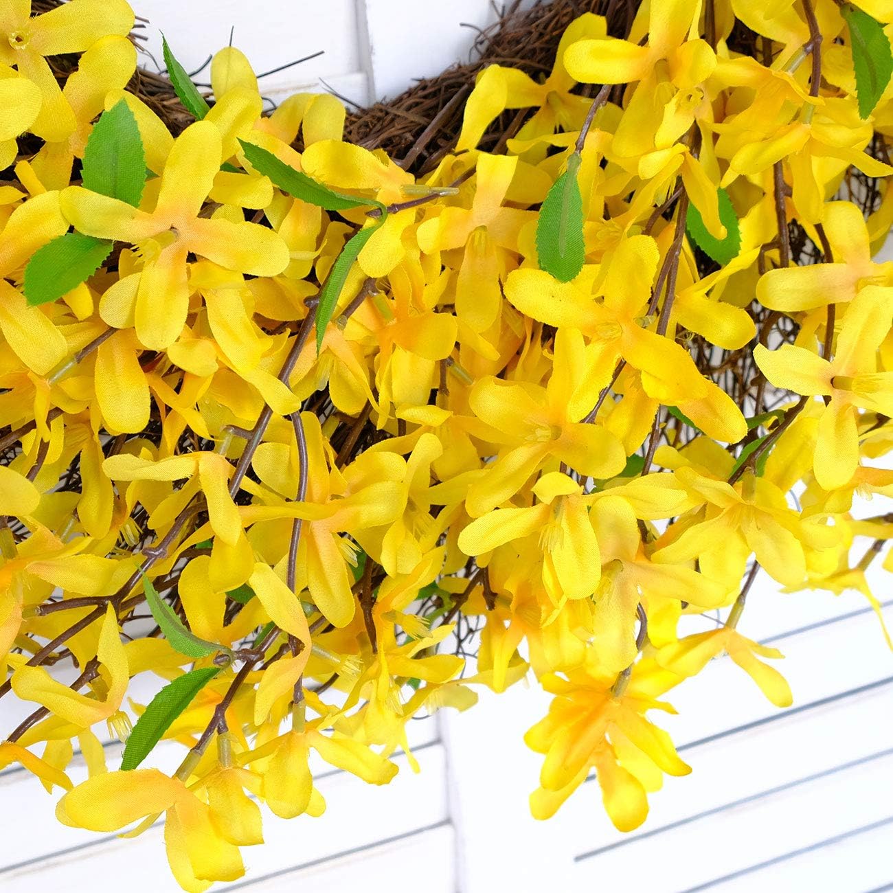 25 Inch Yellow Forsythia Spring Wreath for Front Door
