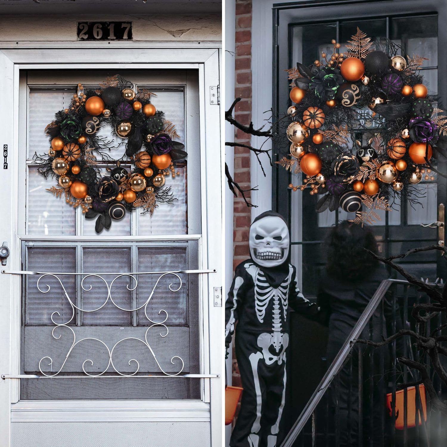 Valery Madelyn 26 Inch Halloween Wreath with Lights