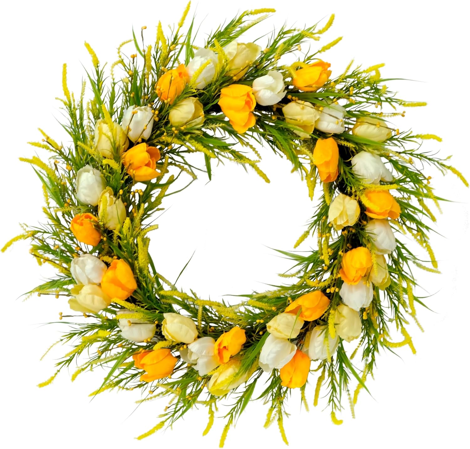 Puleo International 30 Inch Artificial Tulip Spring Door Wreath 1