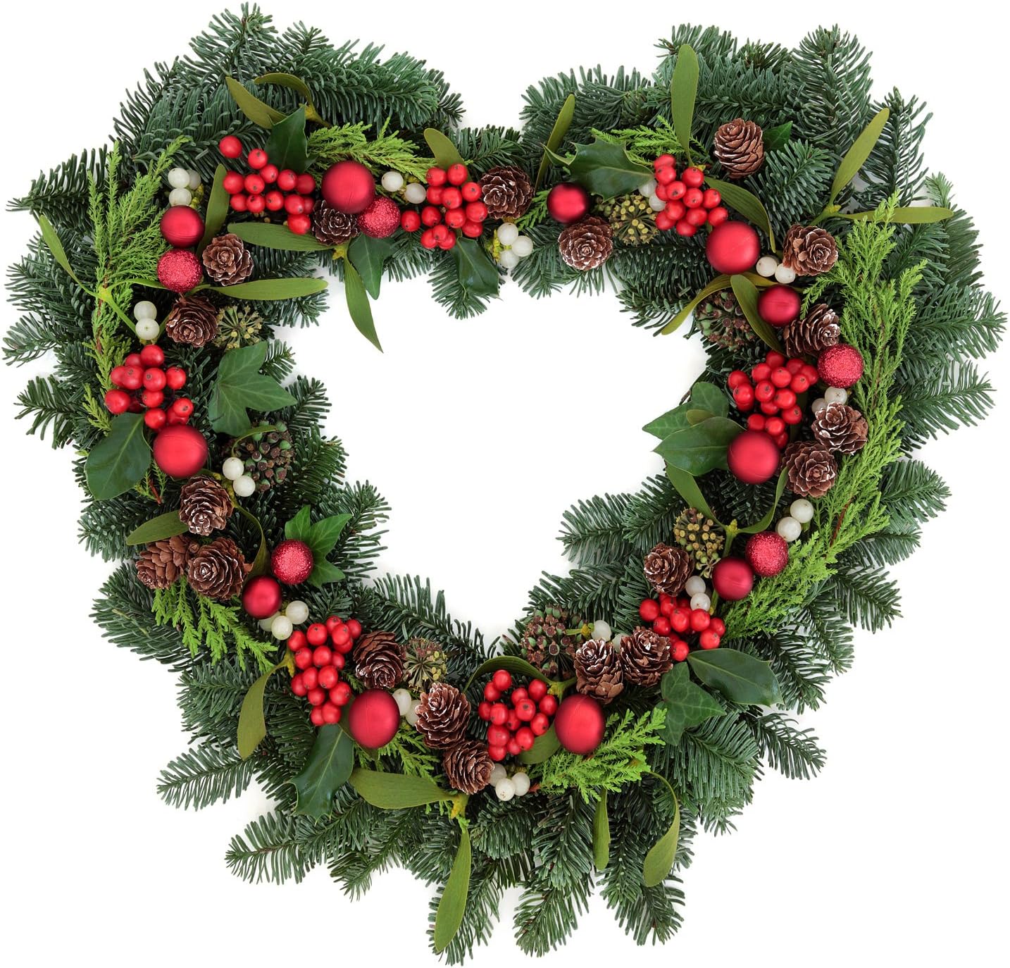 Pack of 2 Heart Shaped Wire Wreath Frames 12 Inches Dark Green Metal