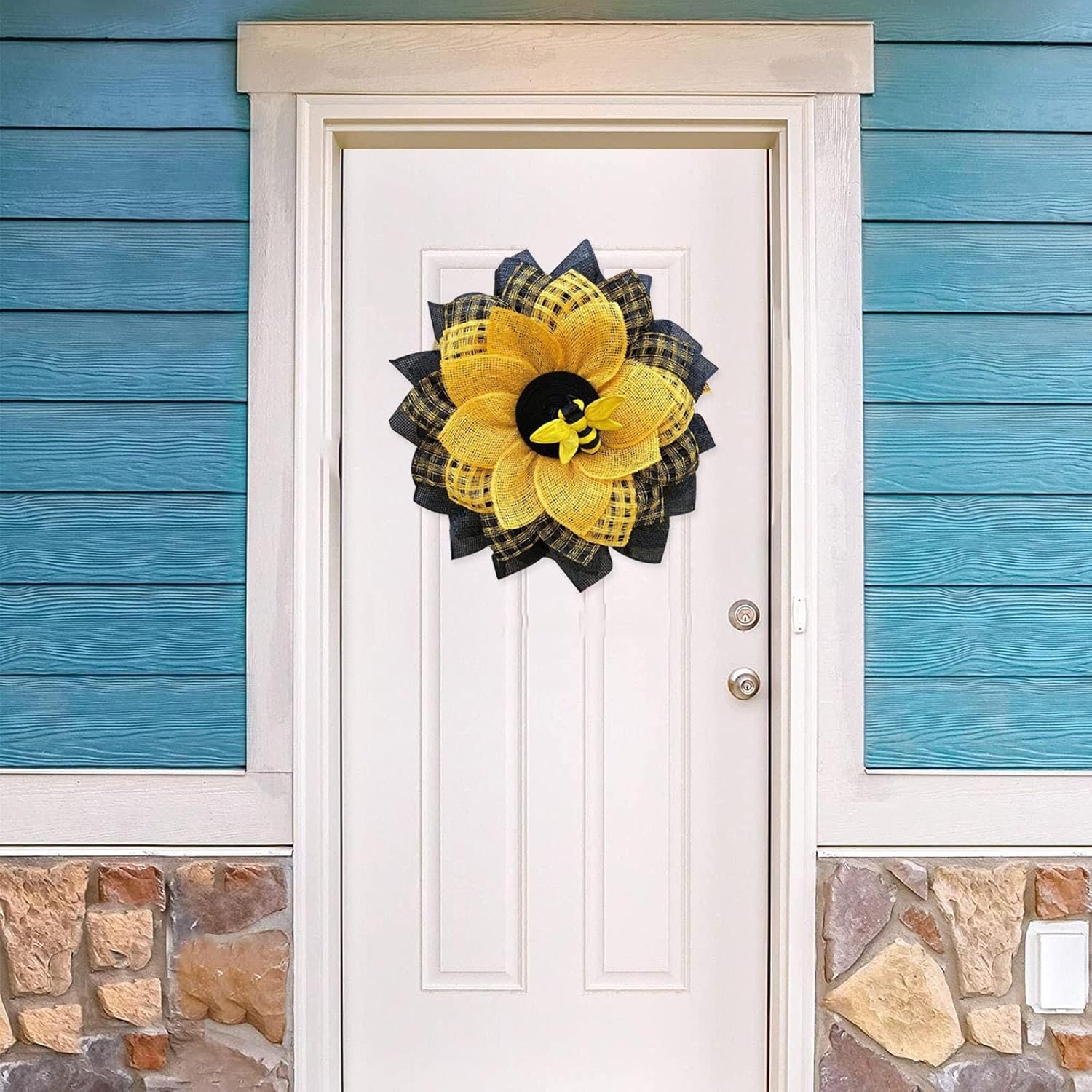 Cakina Bee Sunflower Wreath Easter Decorations Boxwood Dog Wreath