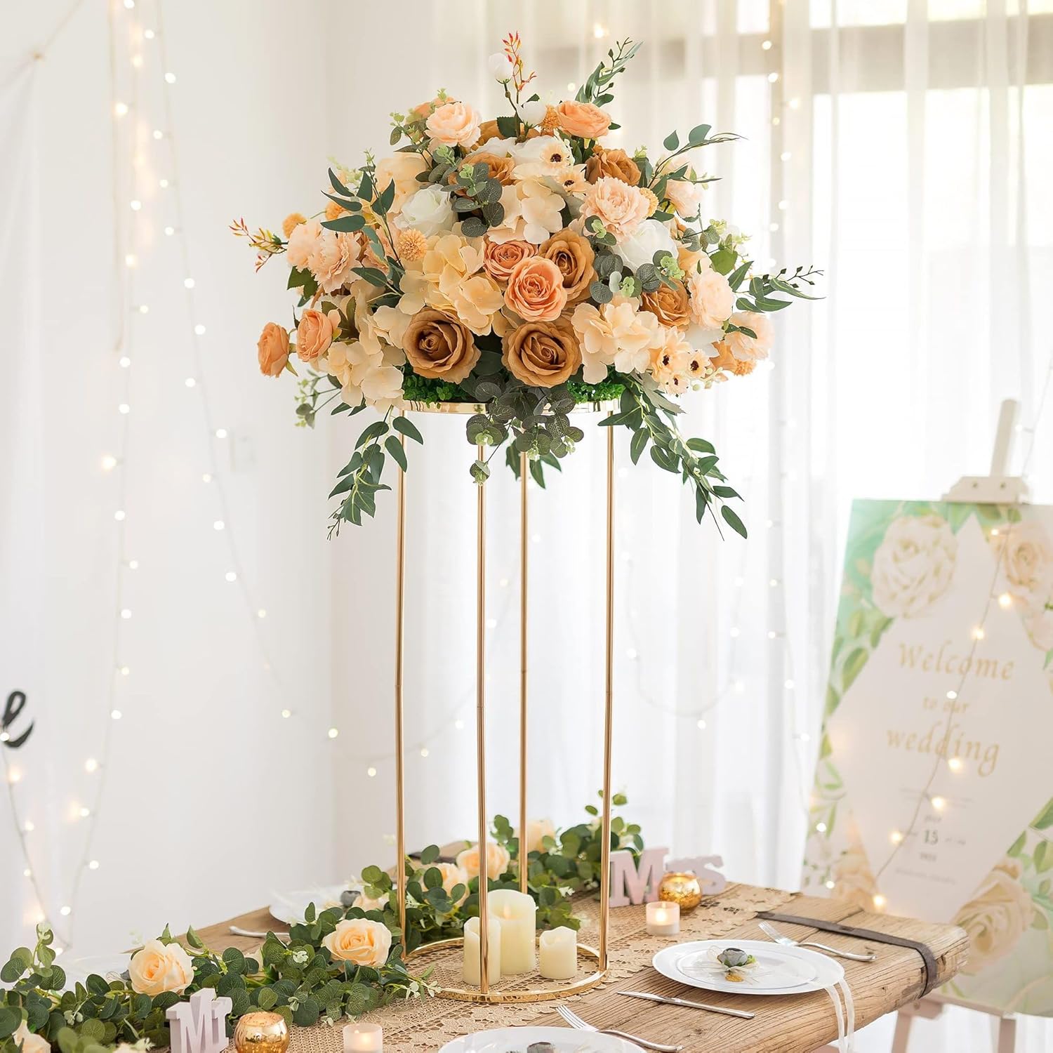 OIHYA 3PCS Gold Cylinder Plant Stand for Parties