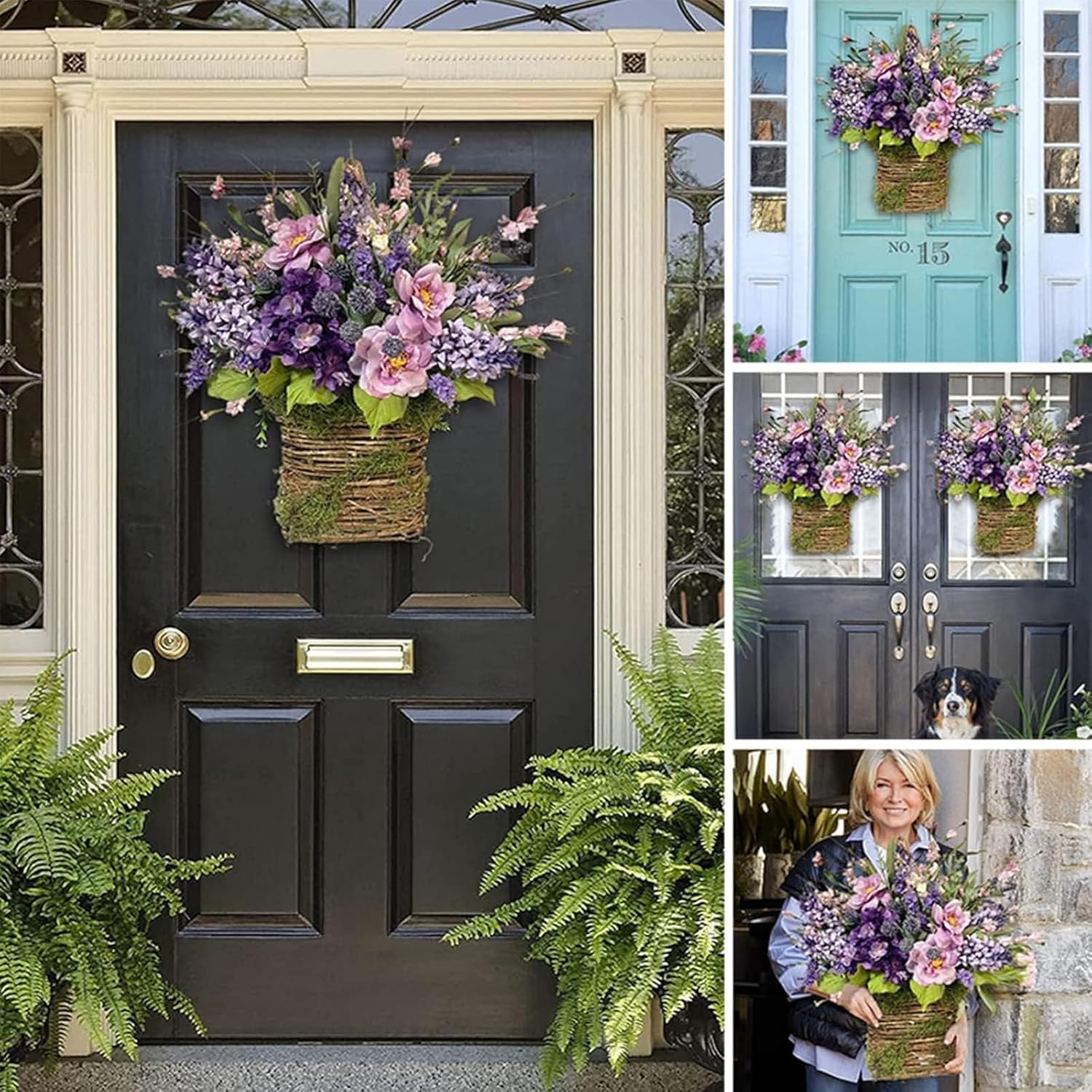 Hydrangea Door Hanging Basket Wreath Yellow