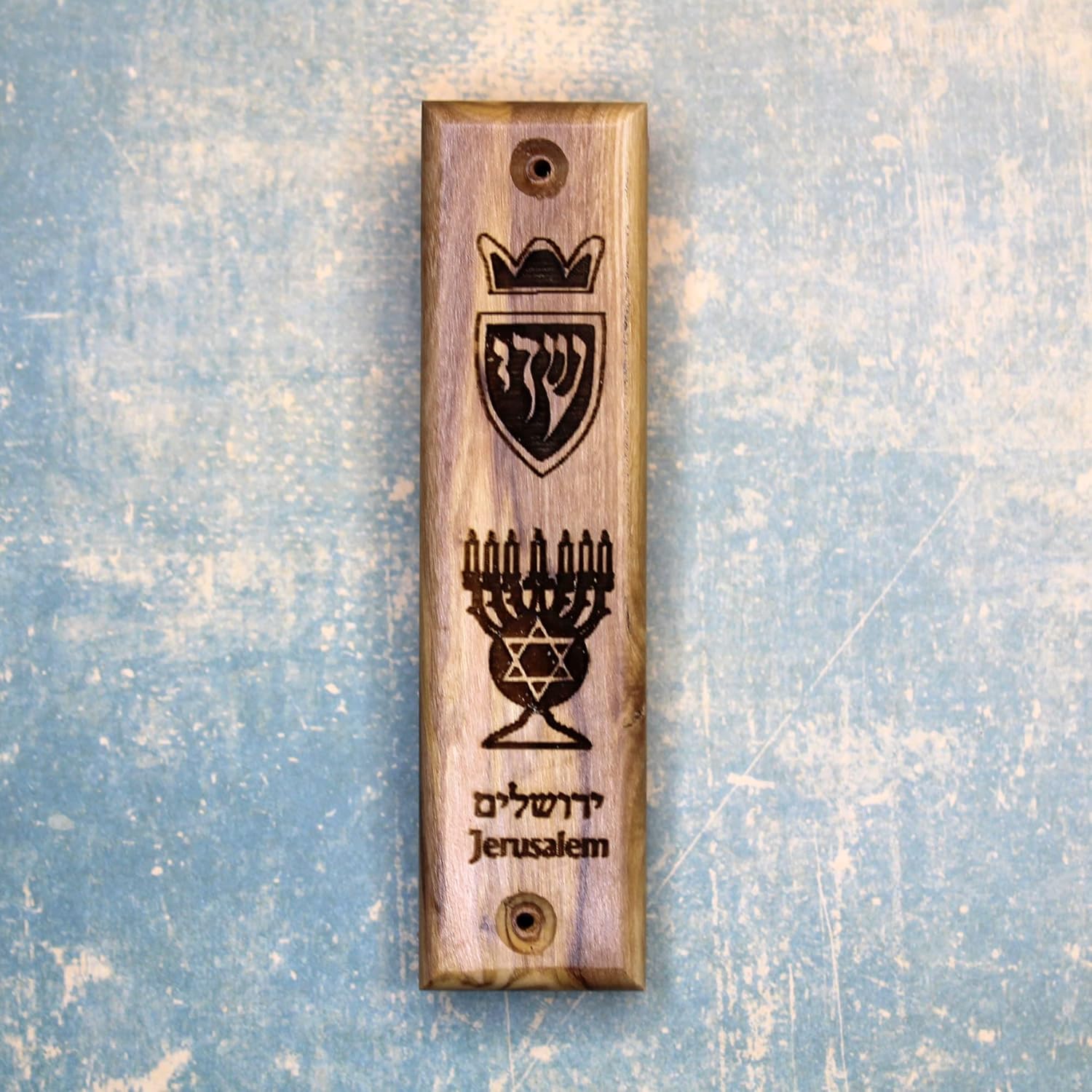 Handmade Olive Wood Mezuzah Case