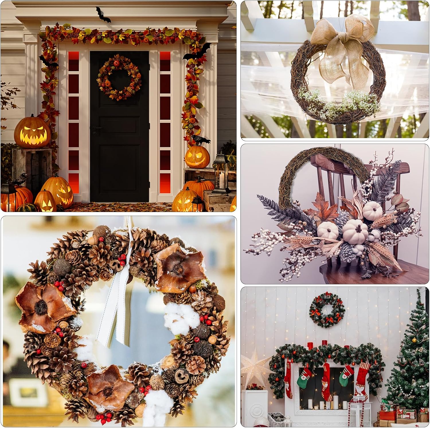 Natural Grapevine Wreath Base 12 Inch DIY Decor Wreath