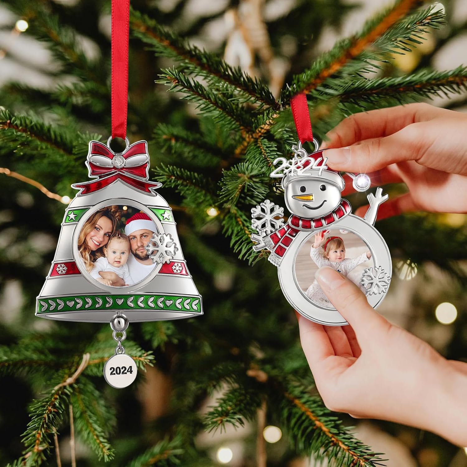 2024 Solid Metal Christmas Tree Ornament Set
