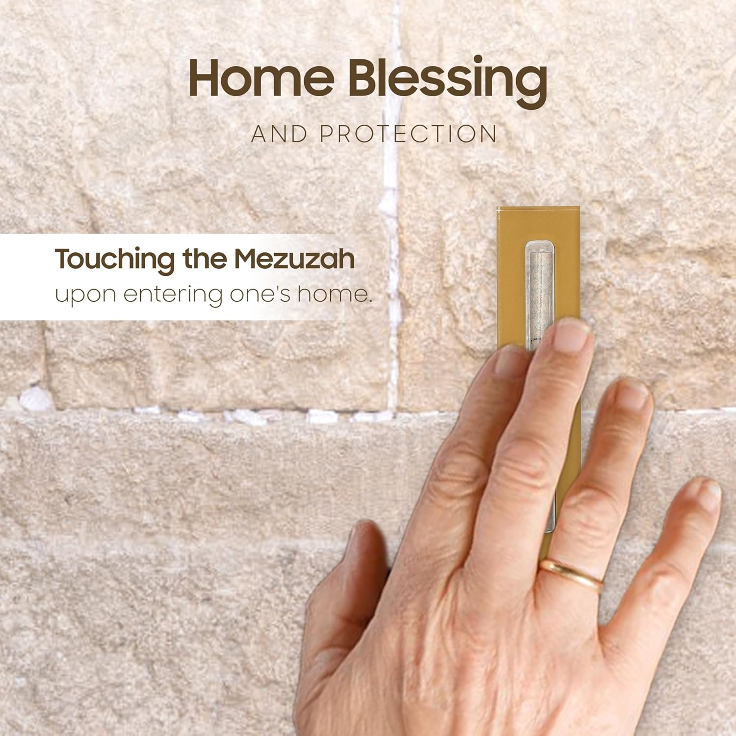 AS Mezuzah Acrylic Case for Door - Gold 6 Inches