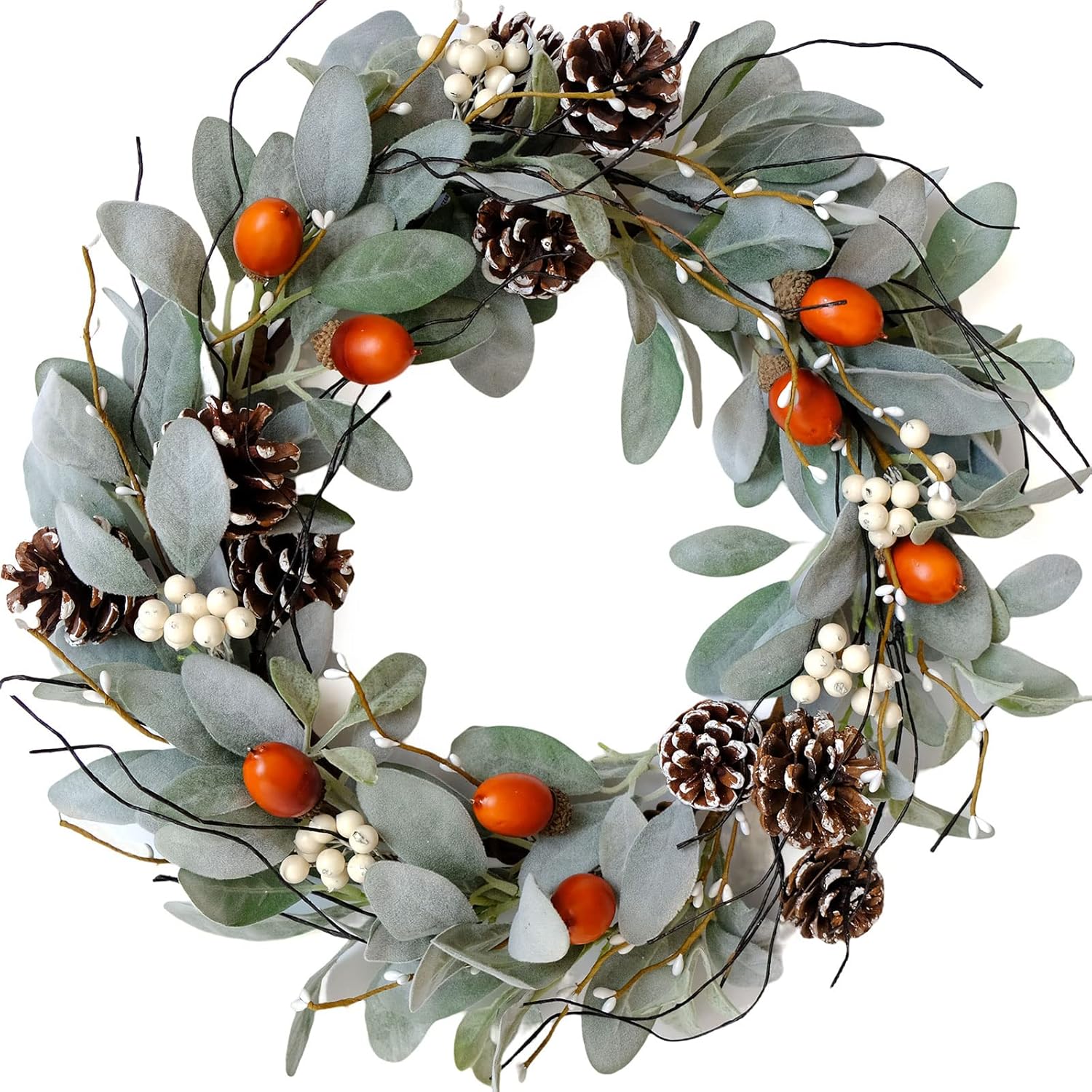 Idyllic 20 Inch Winter Wreath for Front Door