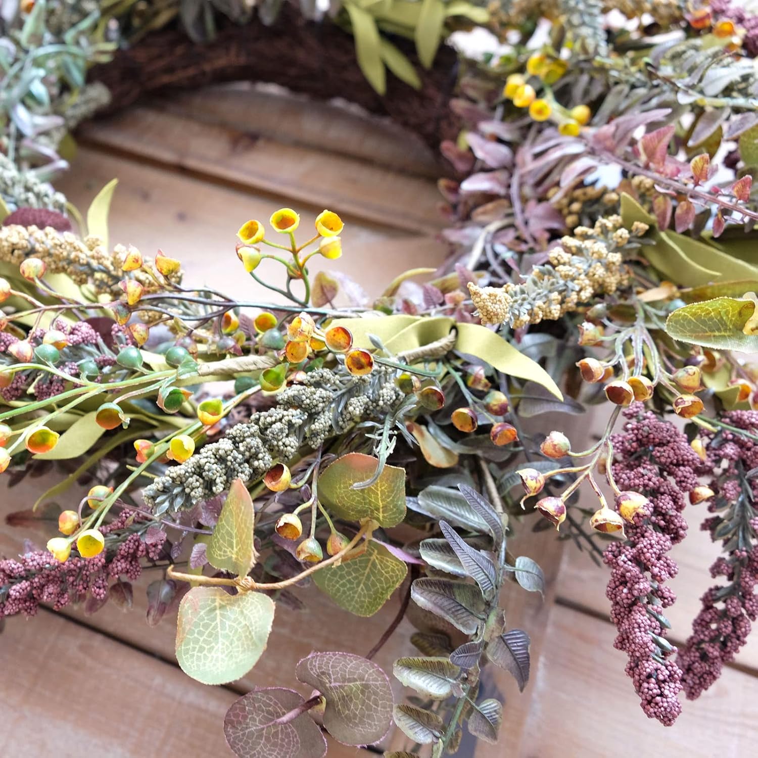Idyllic 18 Inches Harvest Wreath - Fall Door Decor