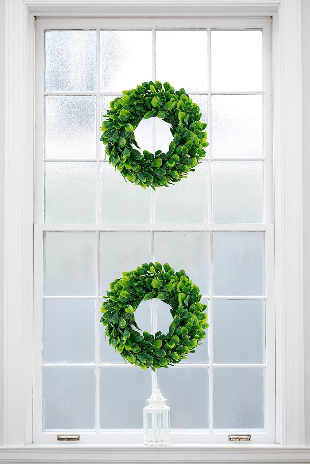 2Pack Small Boxwood Wreath 10 Inch Faux Greenery Decor