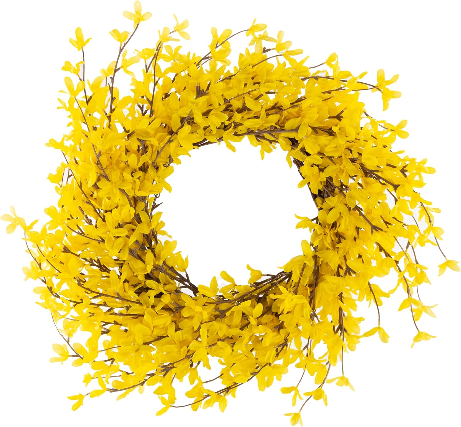 Yellow Forsythia Wreath - 24 Inch Artificial Spring Decor