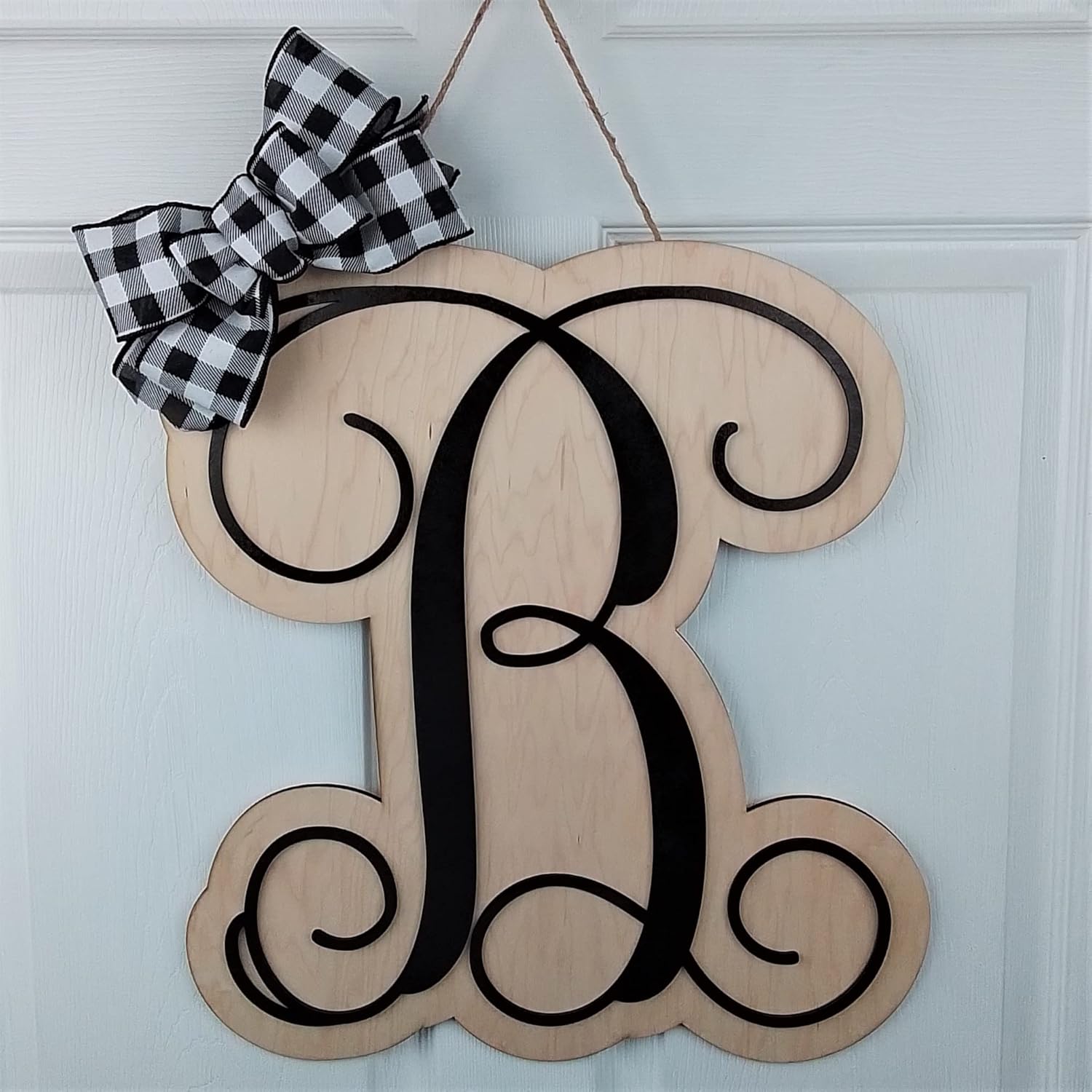 Monogrammed Birthday Wreath with Bow - Custom Letters