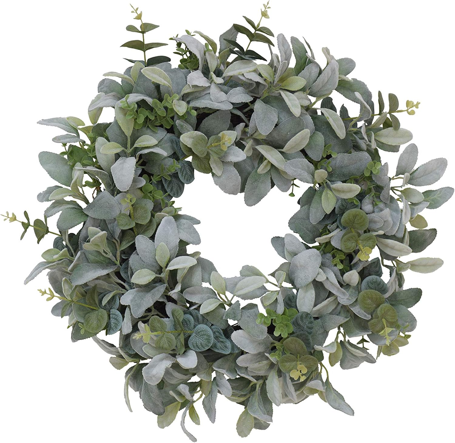 Puleo International 22 Inch Artificial Flocked Lambs Ear Wreath