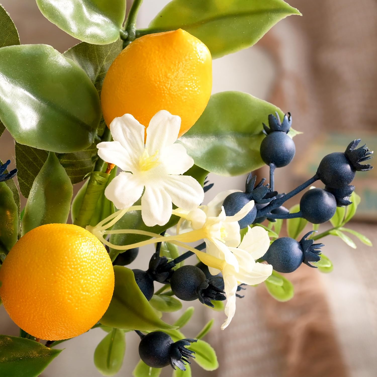 Valery Madelyn 24 Inch Summer Wreath with 6 Lemon Picks