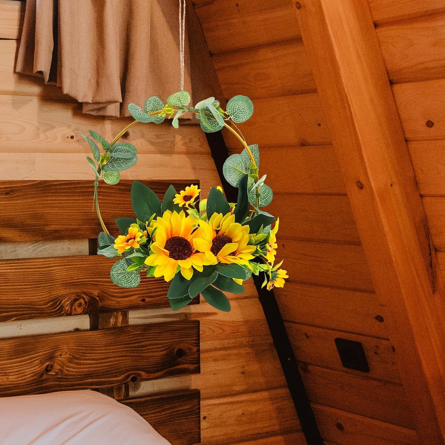 1PC Artificial Sunflower Wreath for Home Decor