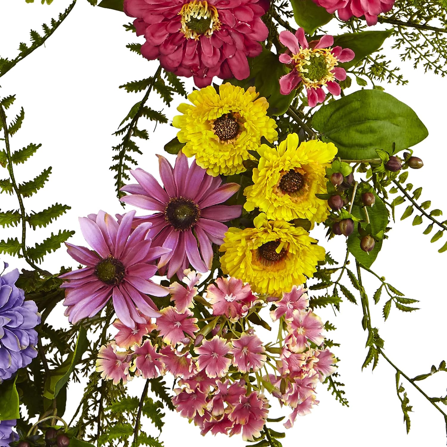 Nearly Natural Artificial Mixed Flower Wreath 1