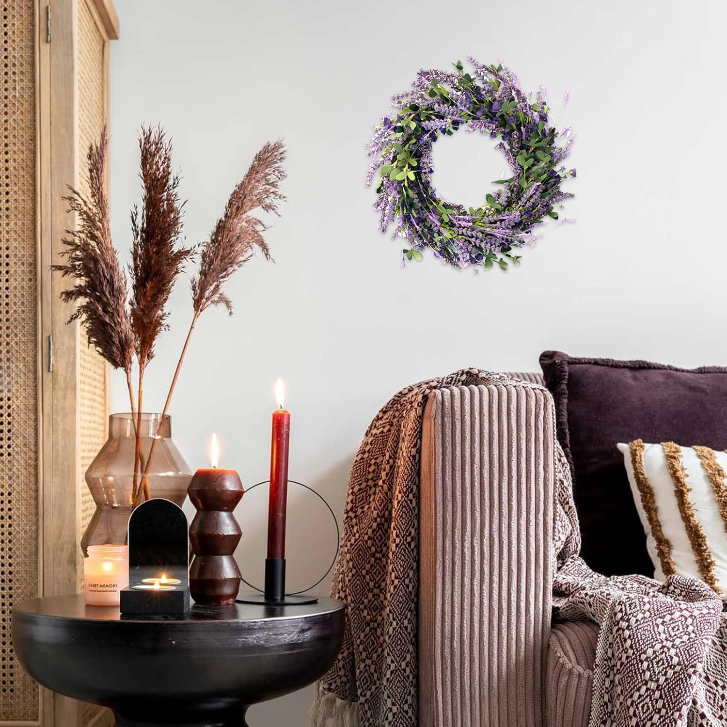 Bibelot 20 Inch Lavender Wreath Front Door Decor