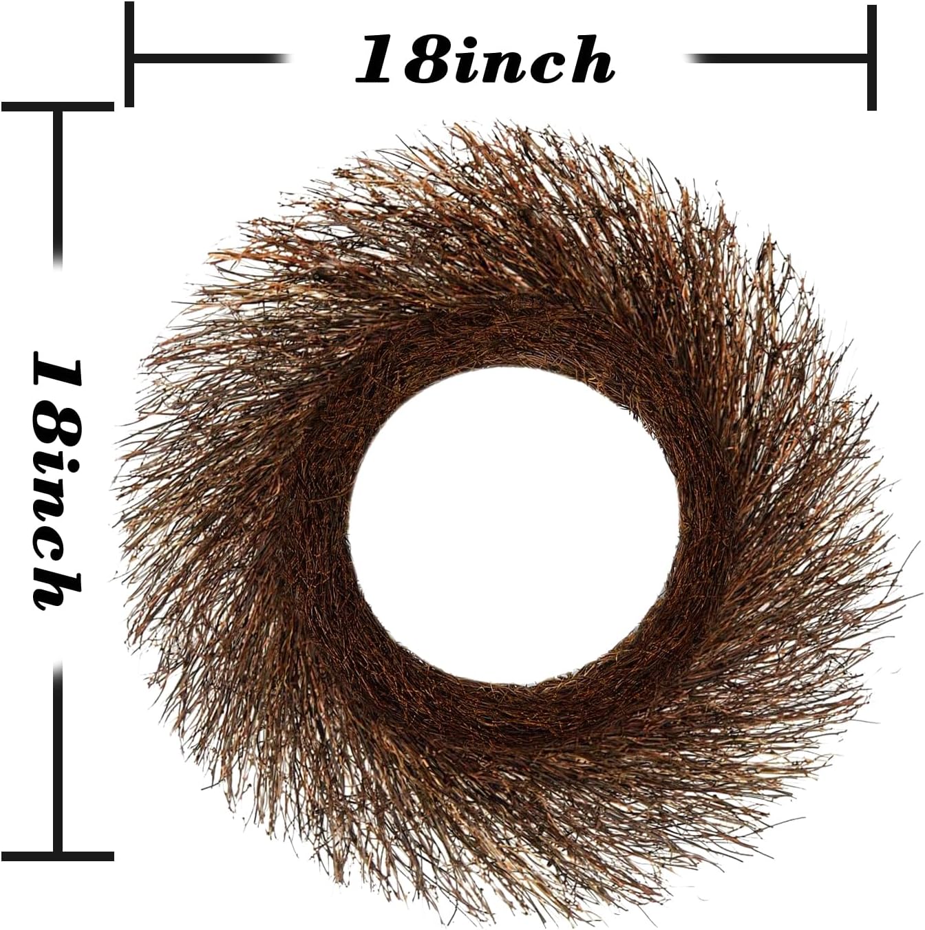 Temfmy 18 Inch Rattan Vine Branch Wreath for DIY Crafts