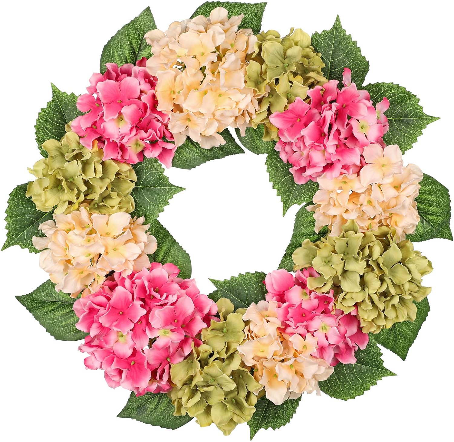 Briful 20 Inch Hydrangea Wreath for Front Door