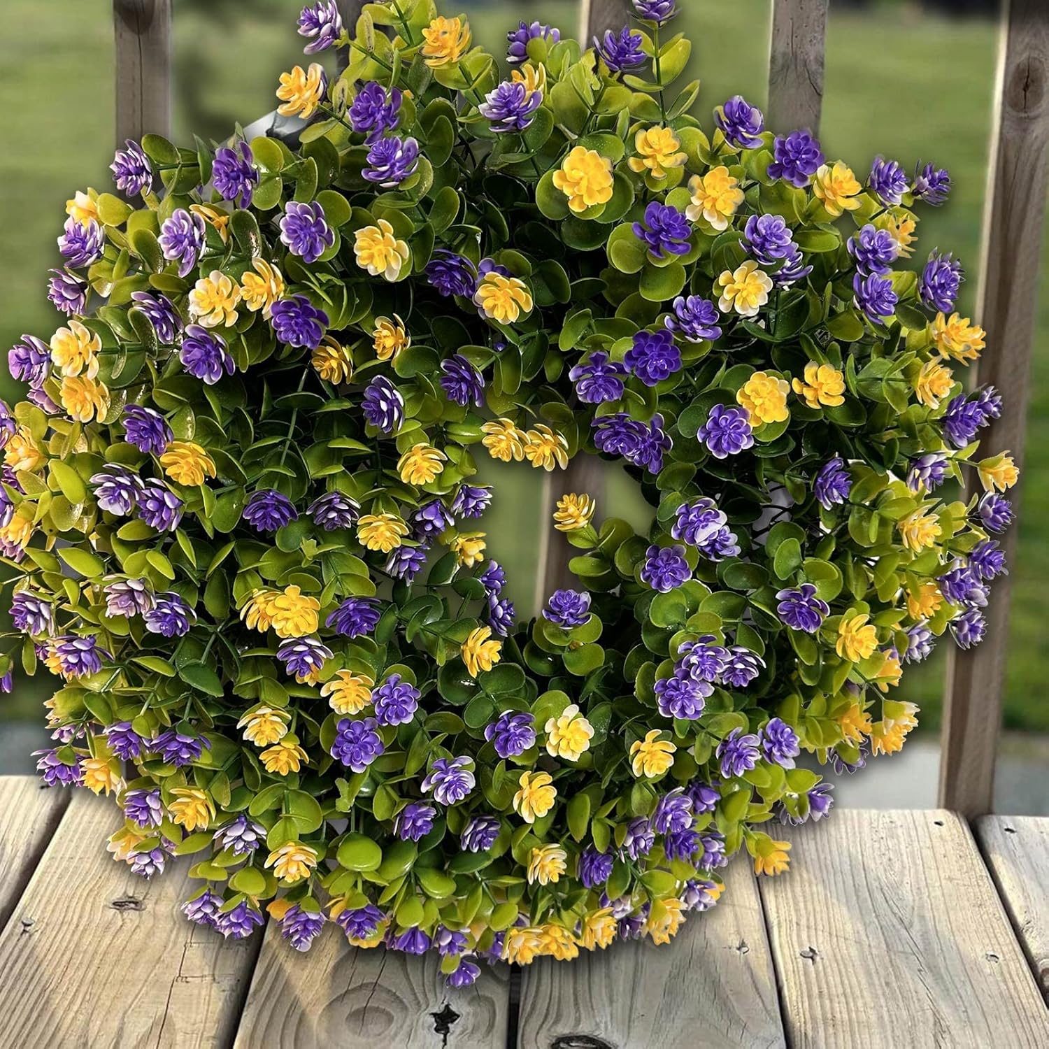 Cakina Spring Summer Purple Yellow Wreath Set