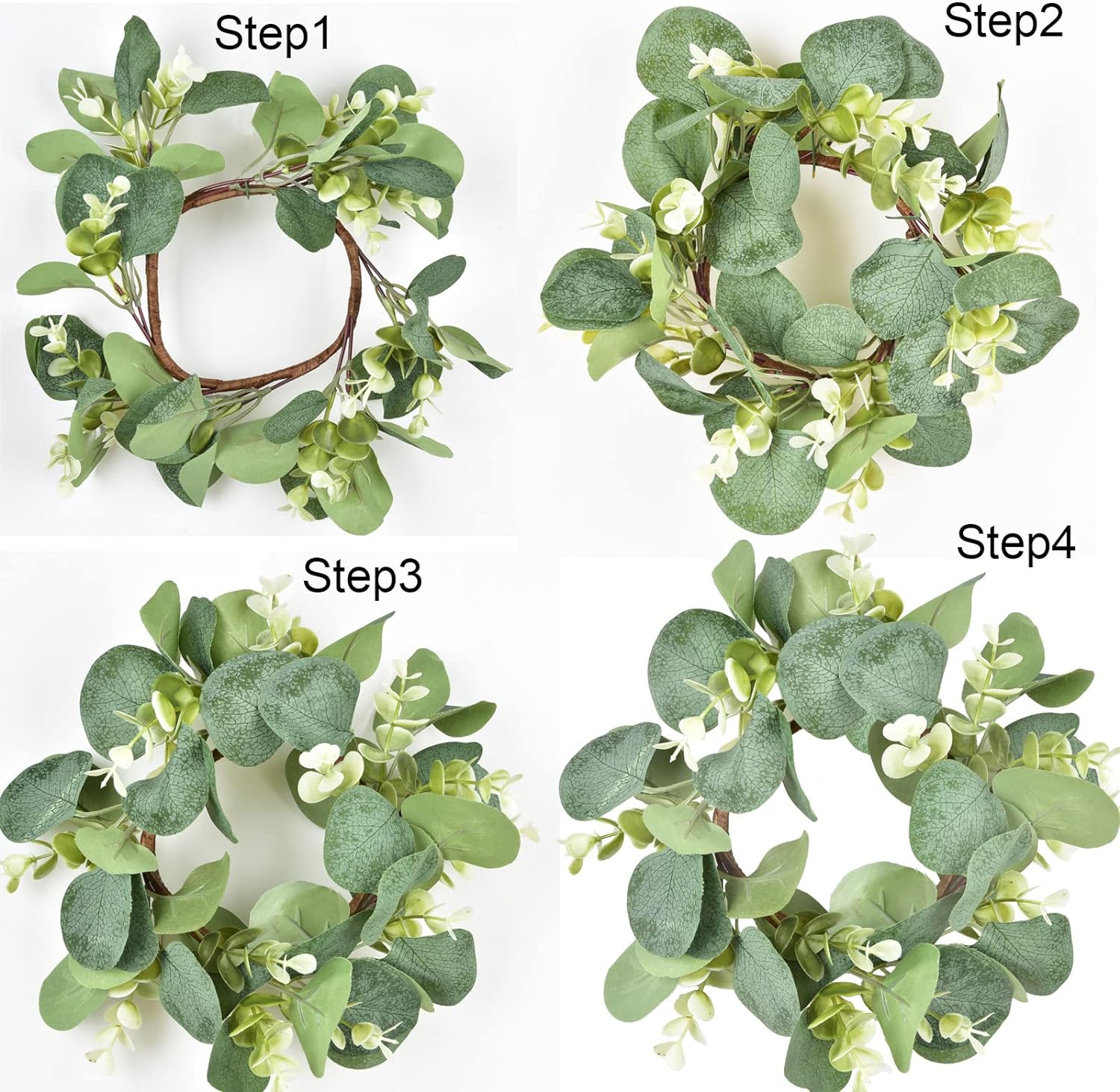 Artificial Eucalyptus Wreath 9 Inch Farmhouse Decor