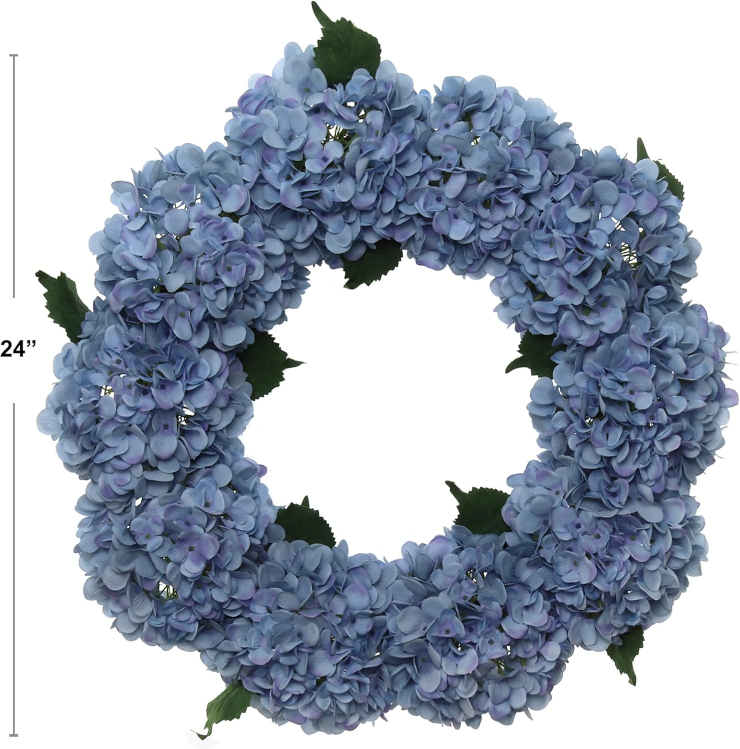 24 Inch Blue Hydrangea Wreath Artificial Floral Decor